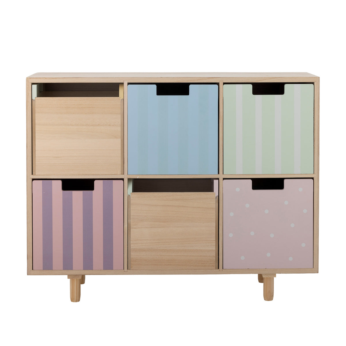 Calle Bücherregal mit Schubladen, Natur, Paulownia in Natur präsentiert im Onlineshop von KAQTU Design AG. Standregal ist von Bloomingville Mini