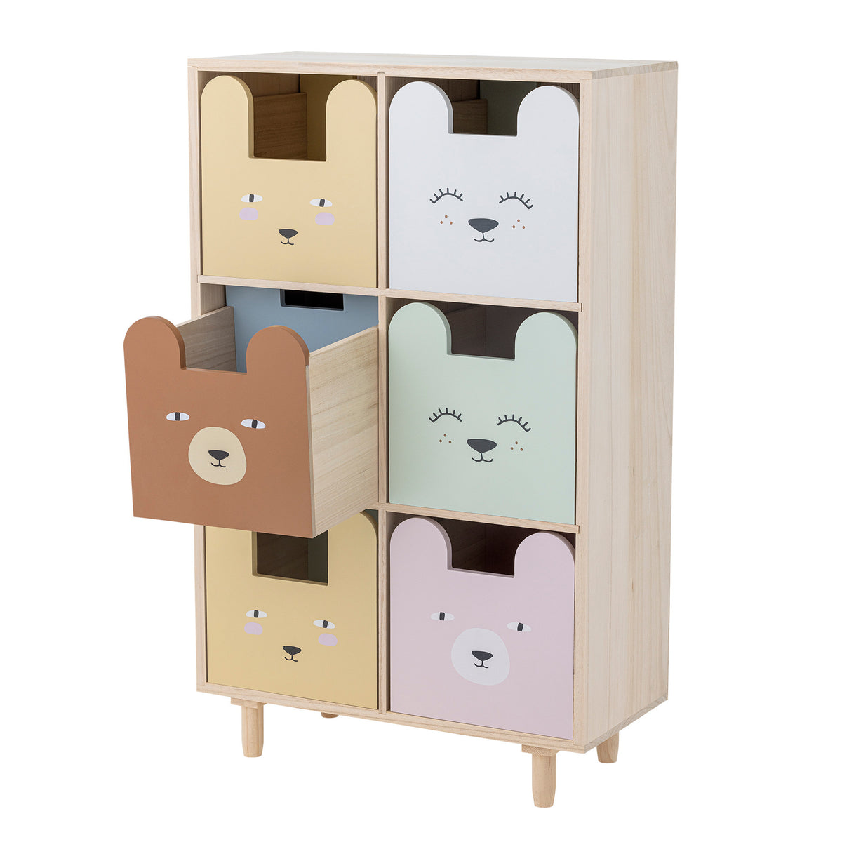 Calle Bücherregal mit Schubladen, Natur, Paulownia in Natur präsentiert im Onlineshop von KAQTU Design AG. Standregal ist von Bloomingville Mini