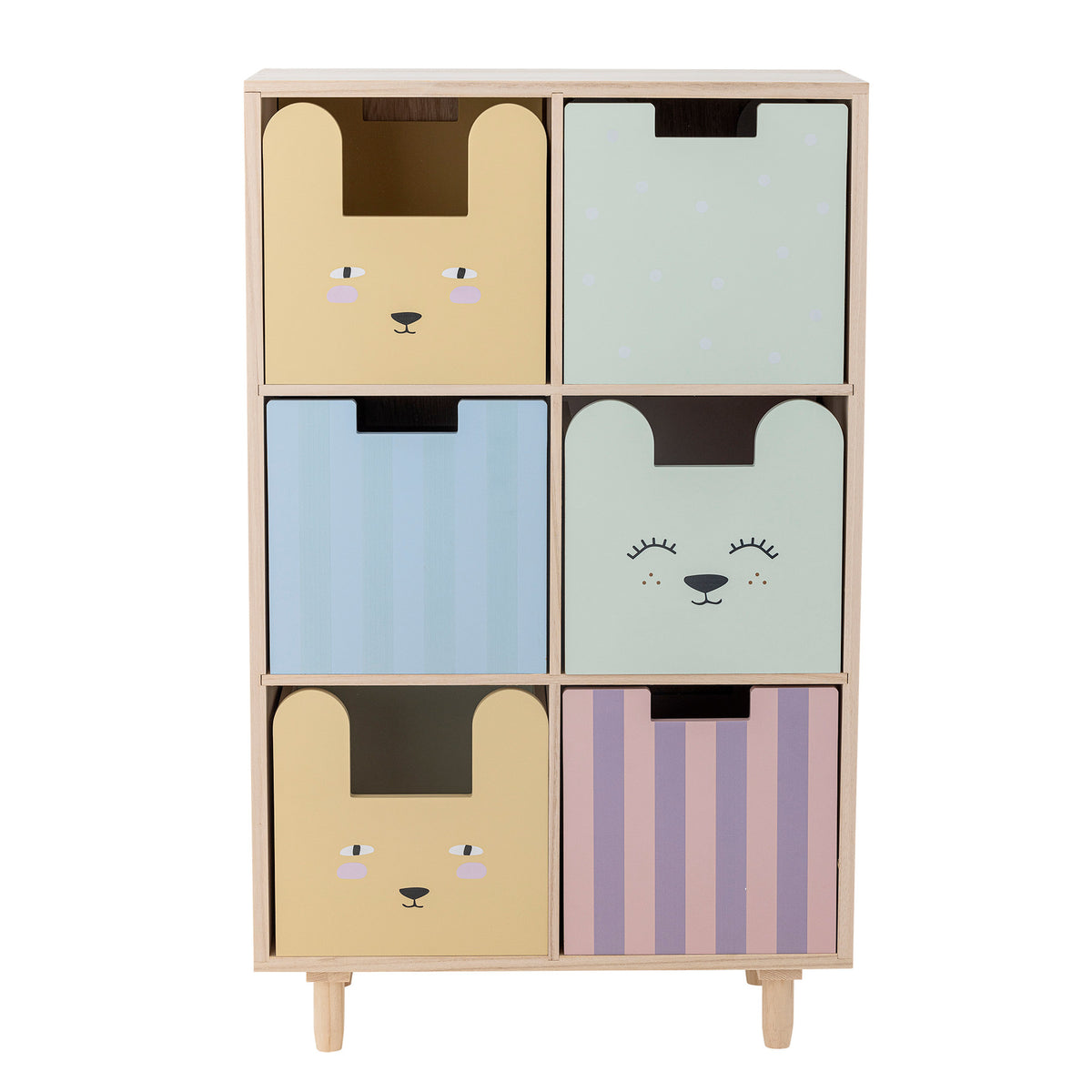 Calle Bücherregal mit Schubladen, Natur, Paulownia in Natur präsentiert im Onlineshop von KAQTU Design AG. Standregal ist von Bloomingville Mini