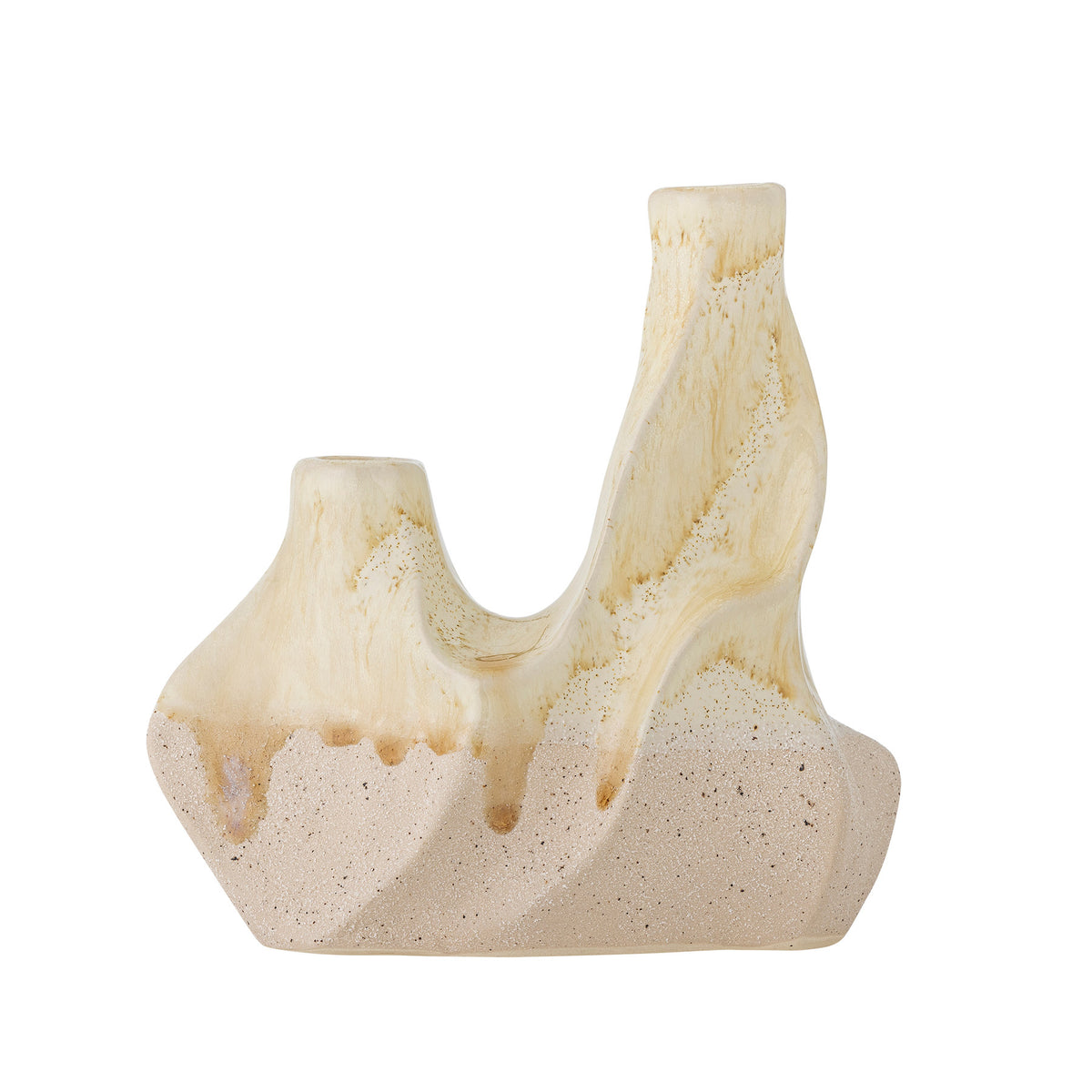 Wavy Kerzenhalter, Weiss, Steingut in Weiss präsentiert im Onlineshop von KAQTU Design AG. Kerzenständer ist von Bloomingville