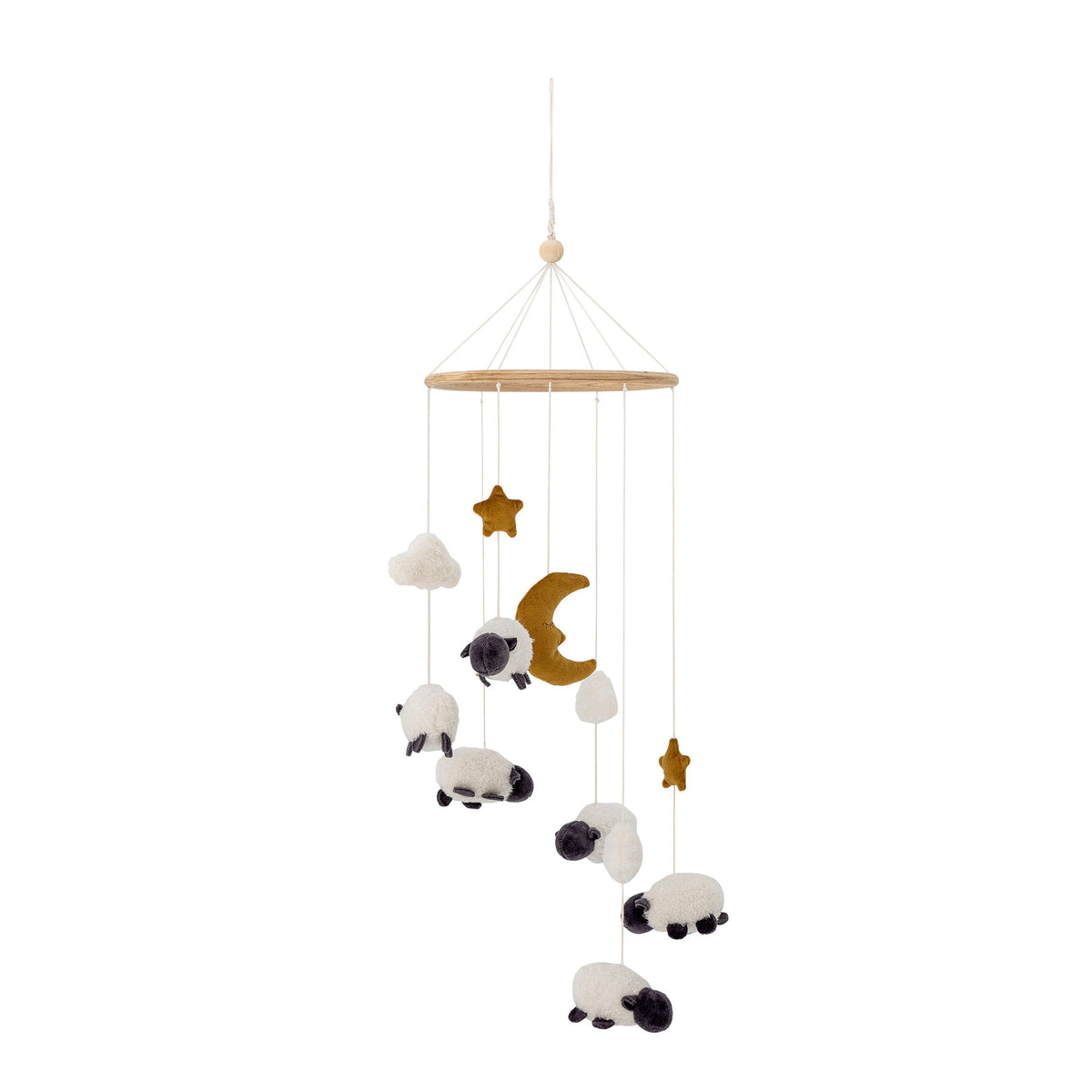 Dolly Mobile, Weiss, Polyester in Weiss präsentiert im Onlineshop von KAQTU Design AG. Kunstgegenstände ist von Bloomingville Mini