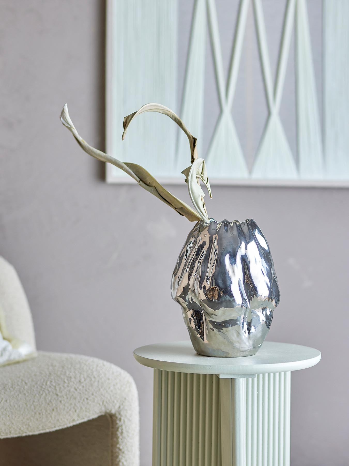 Bobby Vase, Silber, Steingut