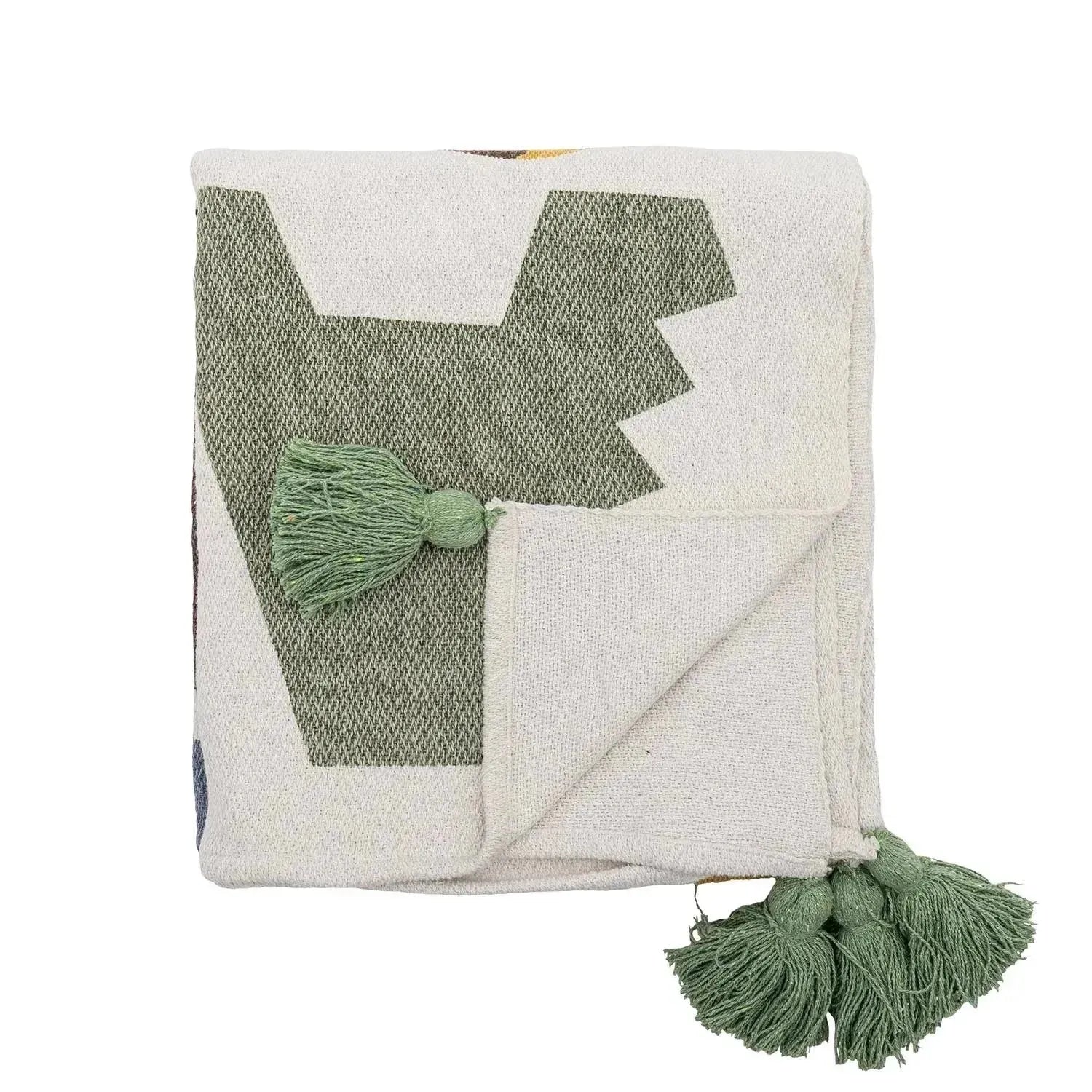 Memmo Decke, Natur, Recycelte Baumwolle in Natur präsentiert im Onlineshop von KAQTU Design AG. Bettüberwurf ist von Bloomingville Mini