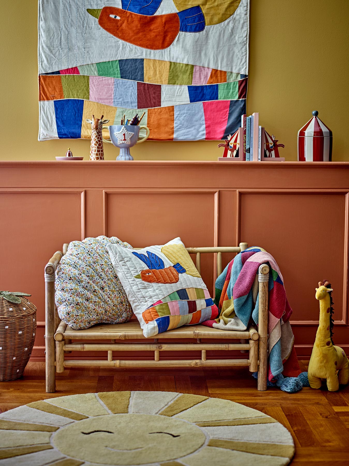 Colorine Kissen, Natur, Baumwolle in Natur präsentiert im Onlineshop von KAQTU Design AG. Kissen ist von Bloomingville Mini