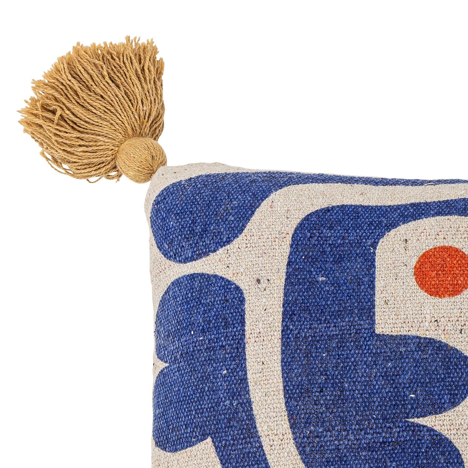 Eviaya Kissen, Blau, Recycelte Baumwolle in Blau präsentiert im Onlineshop von KAQTU Design AG. Deko Kissen ist von Bloomingville