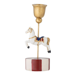 Merry-go-round Kerzenhalter, Weiss, Polyresin