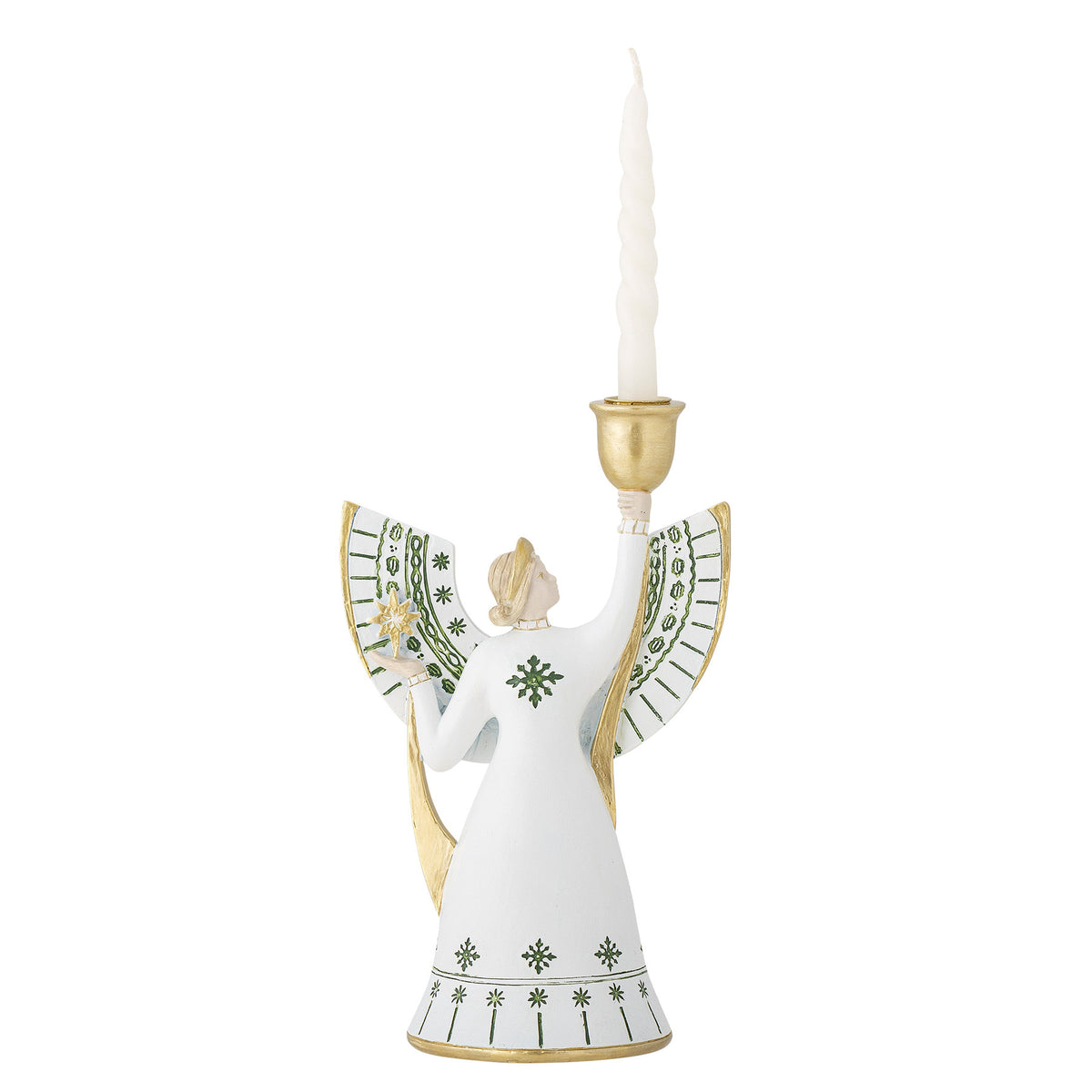 Evangeline Kerzenhalter, Weiss, Polyresin in Weiss präsentiert im Onlineshop von KAQTU Design AG. Kerzenständer ist von Bloomingville