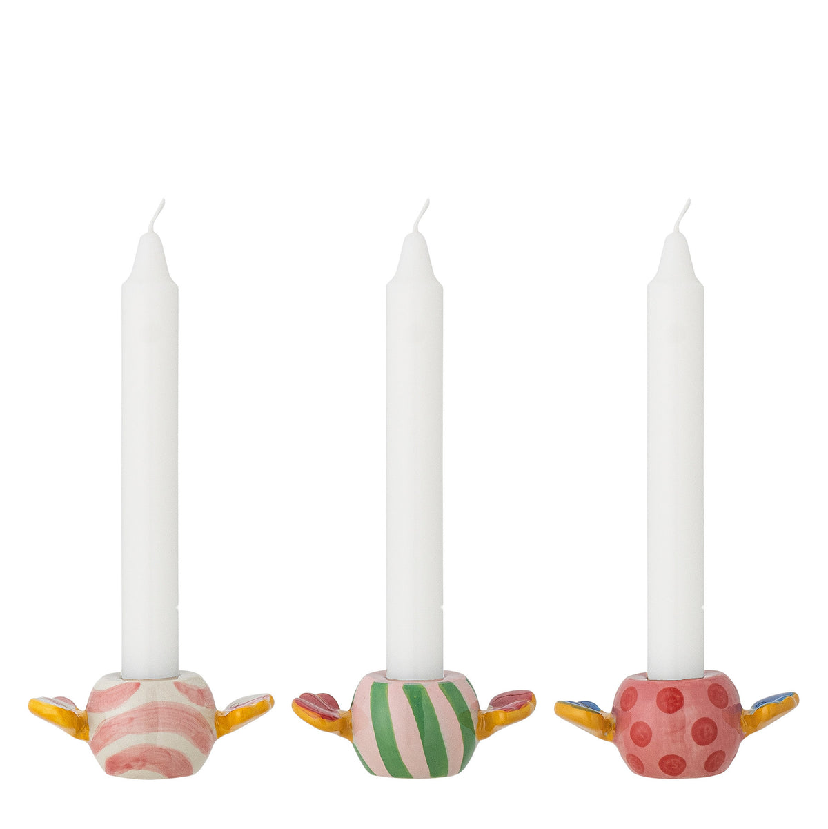 Caramella Kerzenhalter, Rose, Steingut in Rose präsentiert im Onlineshop von KAQTU Design AG. Kerzenständer ist von Bloomingville