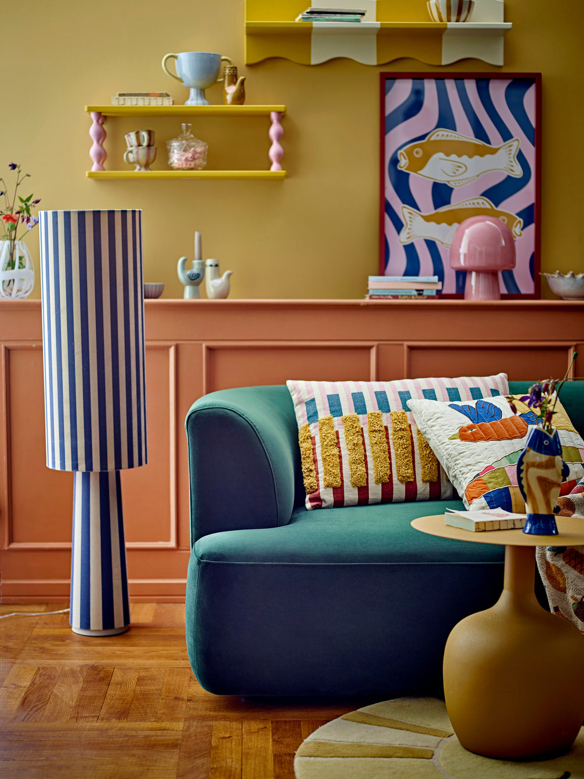 Bubbi Regal, Gelb, MDF in Gelb präsentiert im Onlineshop von KAQTU Design AG. Wandregal ist von Bloomingville Mini
