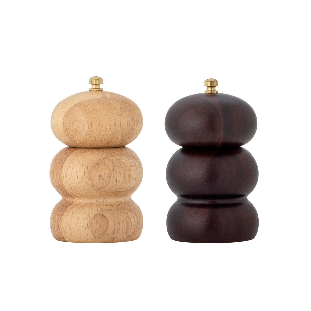 Marge Salz- und Pfeffermühle, Natur, Gummibaumholz in Natur präsentiert im Onlineshop von KAQTU Design AG. Salz & Pfeffer ist von Bloomingville