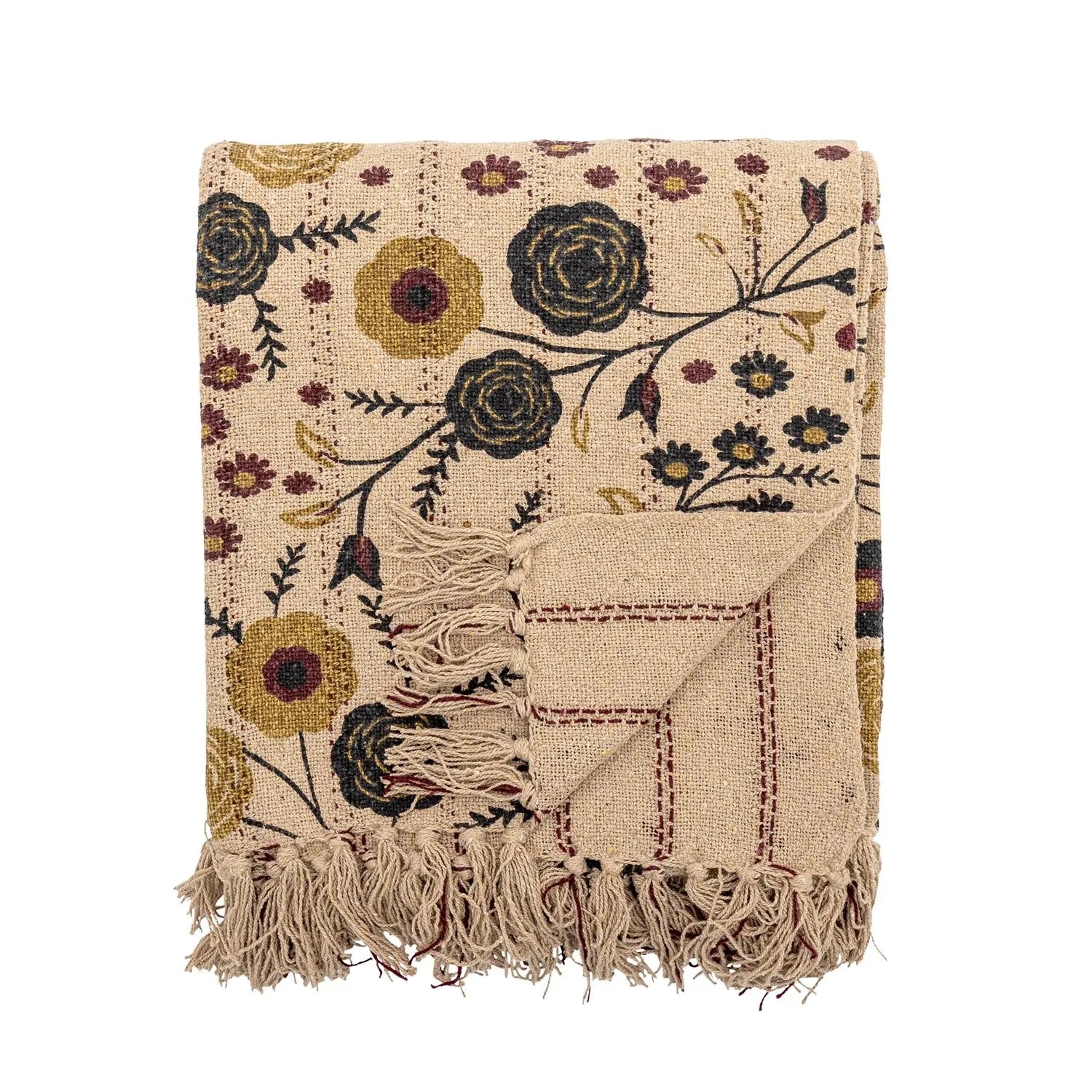 Eydis Decke, Natur, Recycelte Baumwolle in Natur präsentiert im Onlineshop von KAQTU Design AG. Bettüberwurf ist von Bloomingville