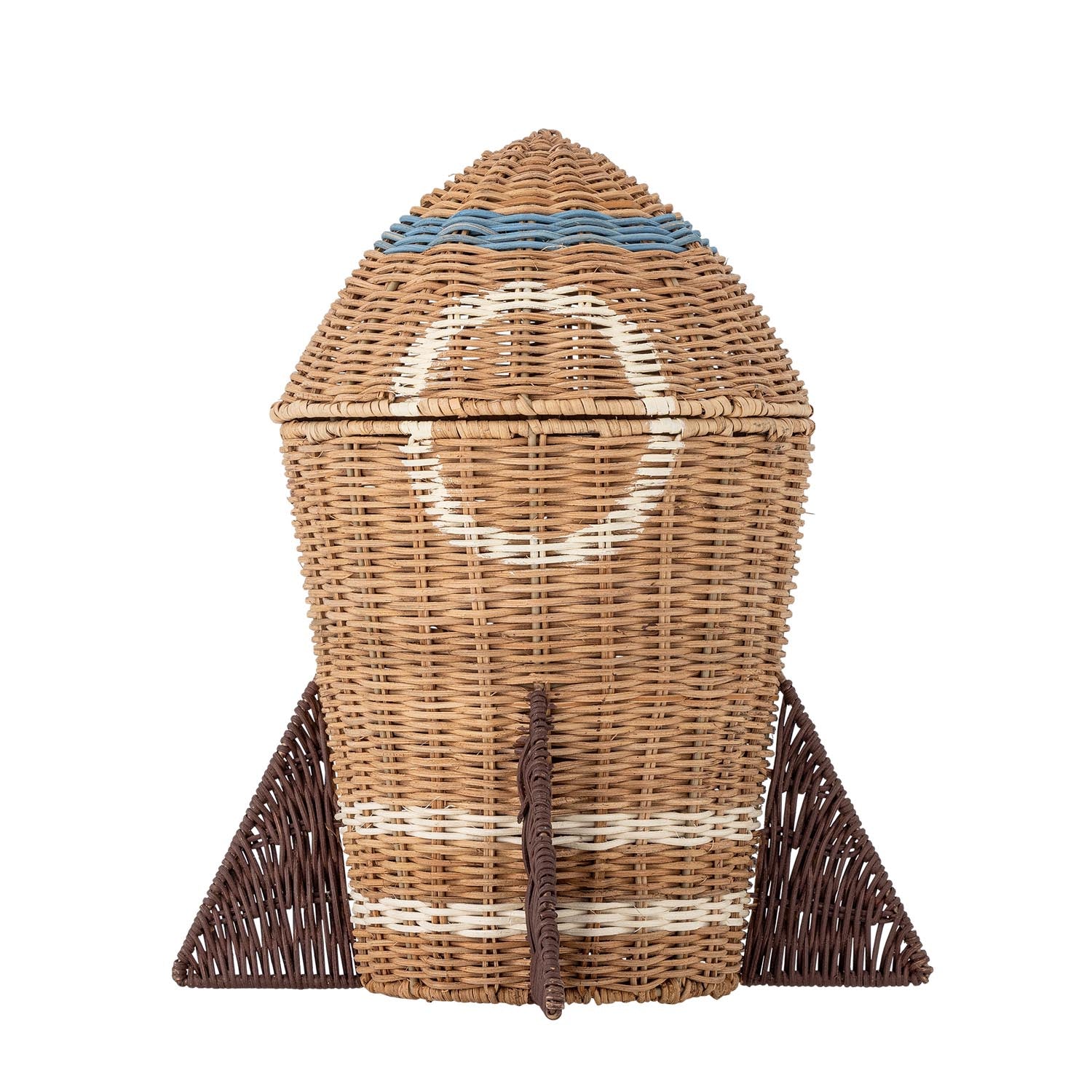 Space Korb mit Deckel, Natur, Rattan in Natur präsentiert im Onlineshop von KAQTU Design AG. Aufbewahrungskorb ist von Bloomingville Mini