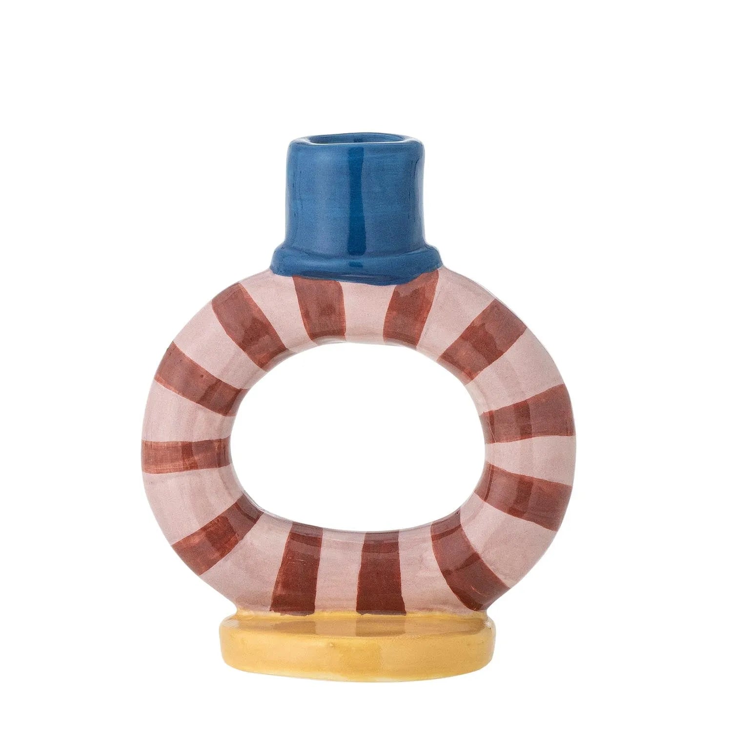 Tacana Kerzenhalter, Blau, Steingut in Blau präsentiert im Onlineshop von KAQTU Design AG. Podest ist von Bloomingville