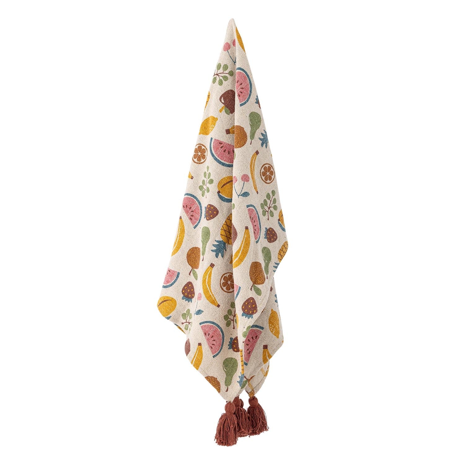 Fruitta Decke, Gelb, Recycelte Baumwolle in Gelb präsentiert im Onlineshop von KAQTU Design AG. Bettüberwurf ist von Bloomingville Mini