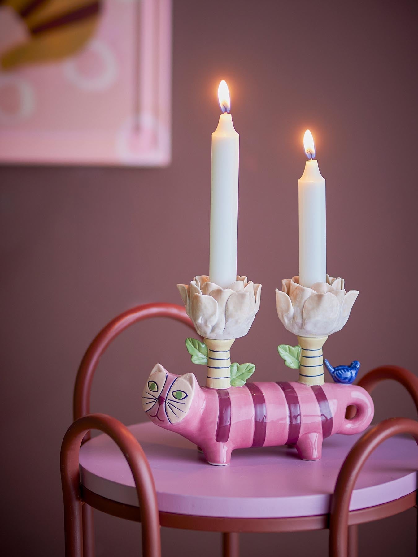 Missy Kerzenhalter, Rose, Steingut in Rose präsentiert im Onlineshop von KAQTU Design AG. Kerzenständer ist von Bloomingville
