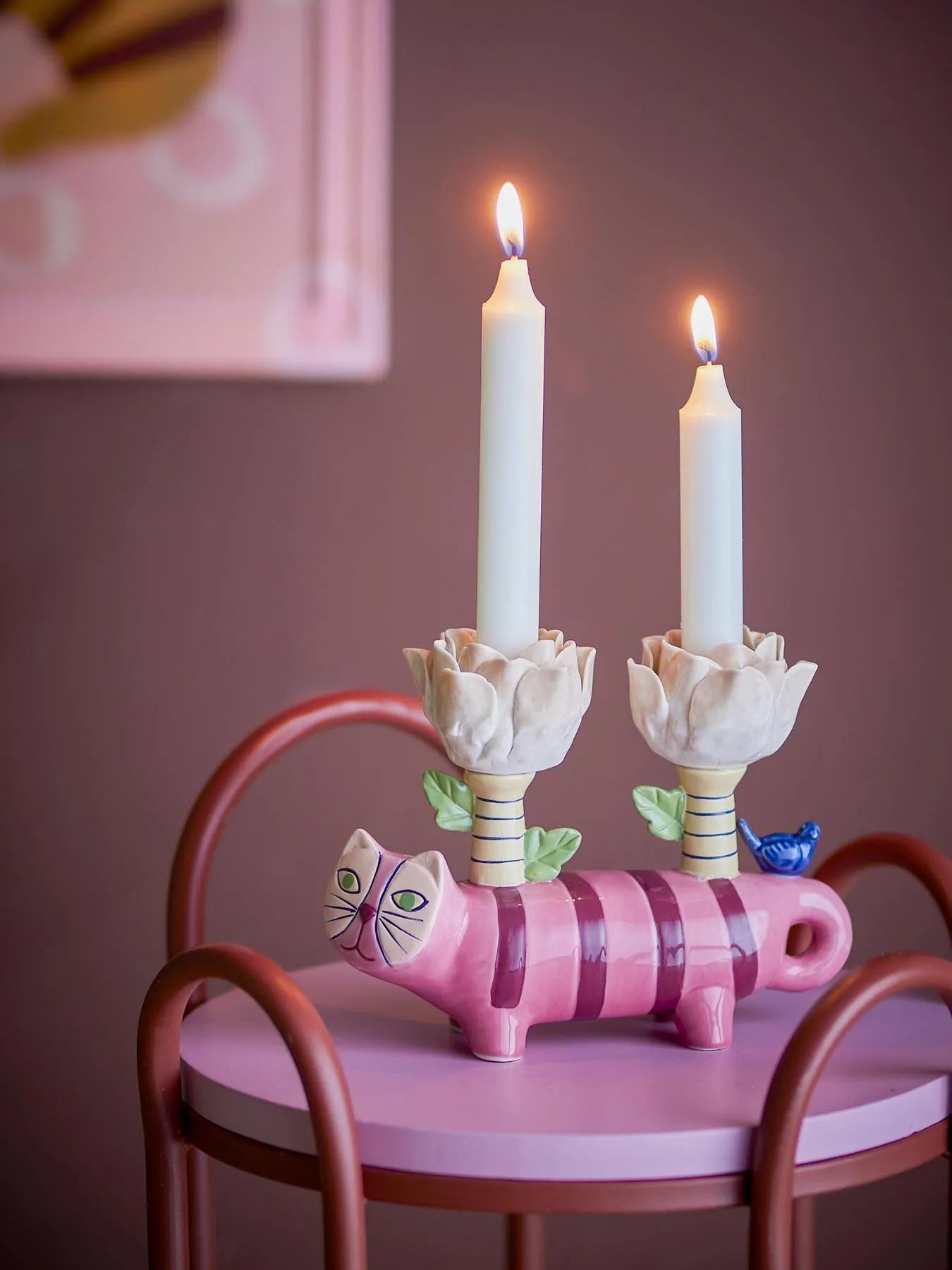 Missy Kerzenhalter, Rose, Steingut in Rose präsentiert im Onlineshop von KAQTU Design AG. Kerzenständer ist von Bloomingville