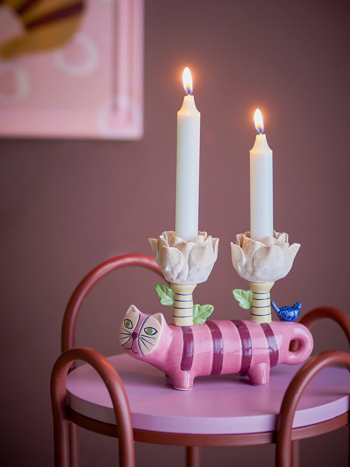 Missy Kerzenhalter, Rose, Steingut in Rose präsentiert im Onlineshop von KAQTU Design AG. Kerzenständer ist von Bloomingville