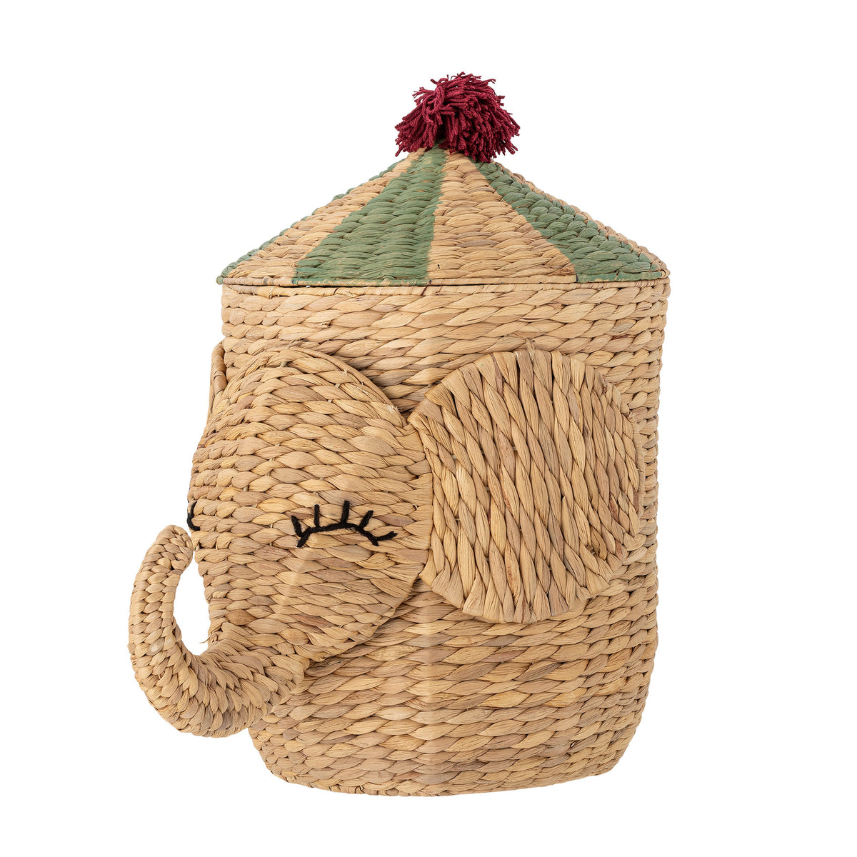 Bobo Korb mit Deckel, Natur, Wasserhyazinthe in Natur präsentiert im Onlineshop von KAQTU Design AG. Aufbewährungskörbe ist von Bloomingville Mini