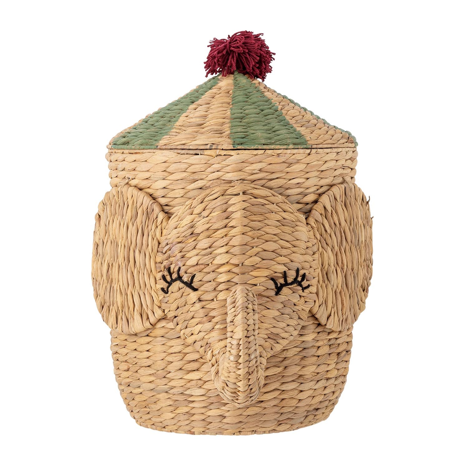 Bobo Korb mit Deckel, Natur, Wasserhyazinthe in Natur präsentiert im Onlineshop von KAQTU Design AG. Aufbewahrungskorb ist von Bloomingville Mini