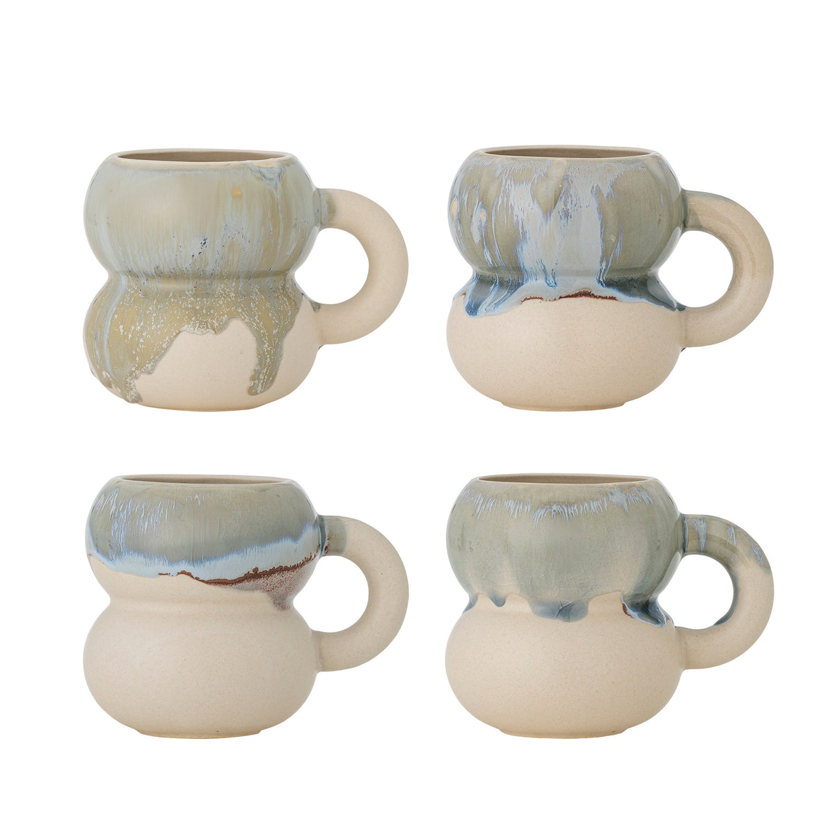 Luna Tasse, Blau, Steingut in Blau präsentiert im Onlineshop von KAQTU Design AG. Tasse ist von Bloomingville