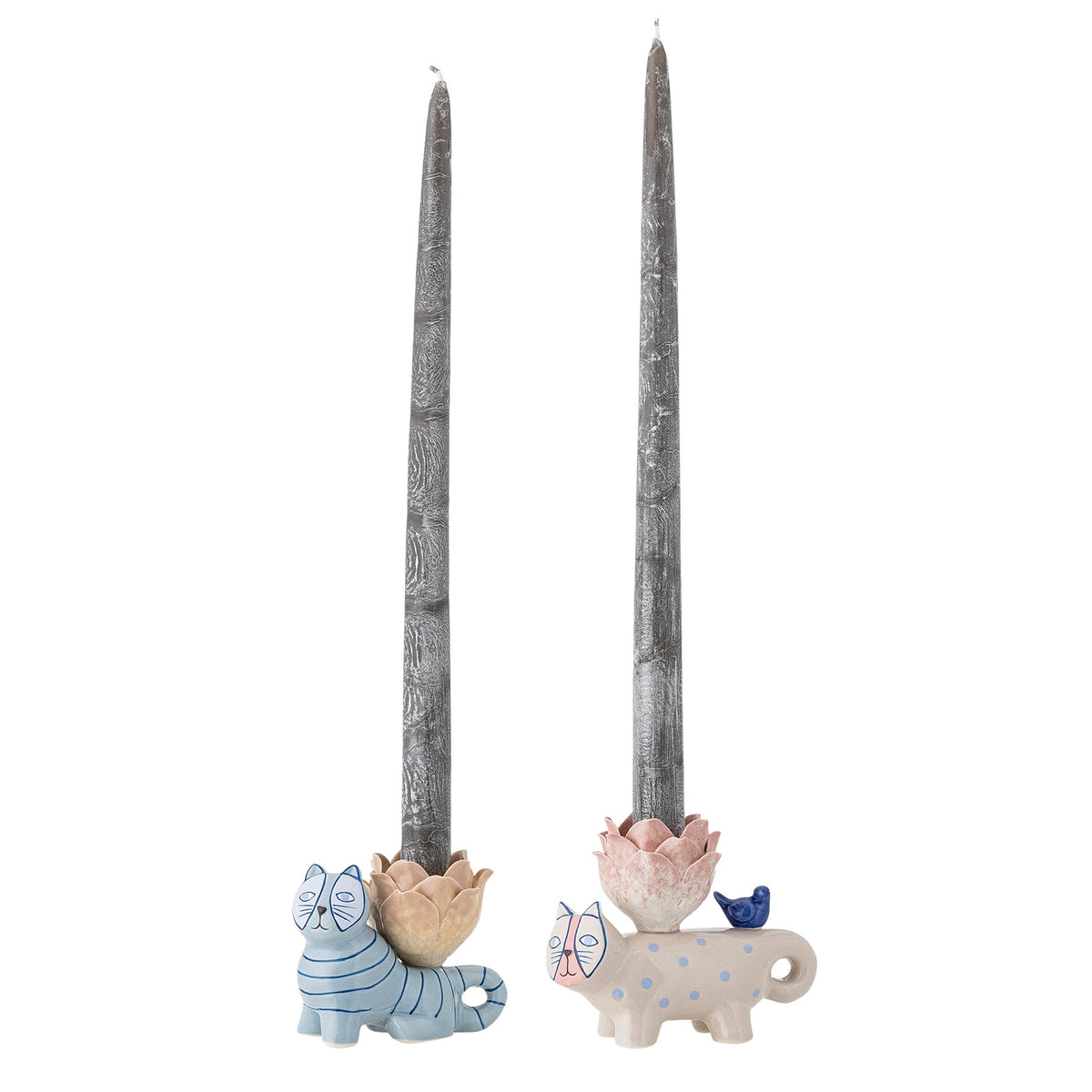 Missy Kerzenhalter, Blau, Steingut in Blau präsentiert im Onlineshop von KAQTU Design AG. Kerzenständer ist von Bloomingville
