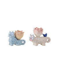 Missy Kerzenhalter, Blau, Steingut