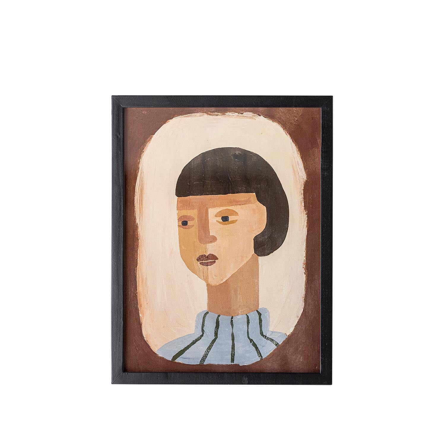 Amanda Illustration mit Rahmen, Braun, Tannenholz