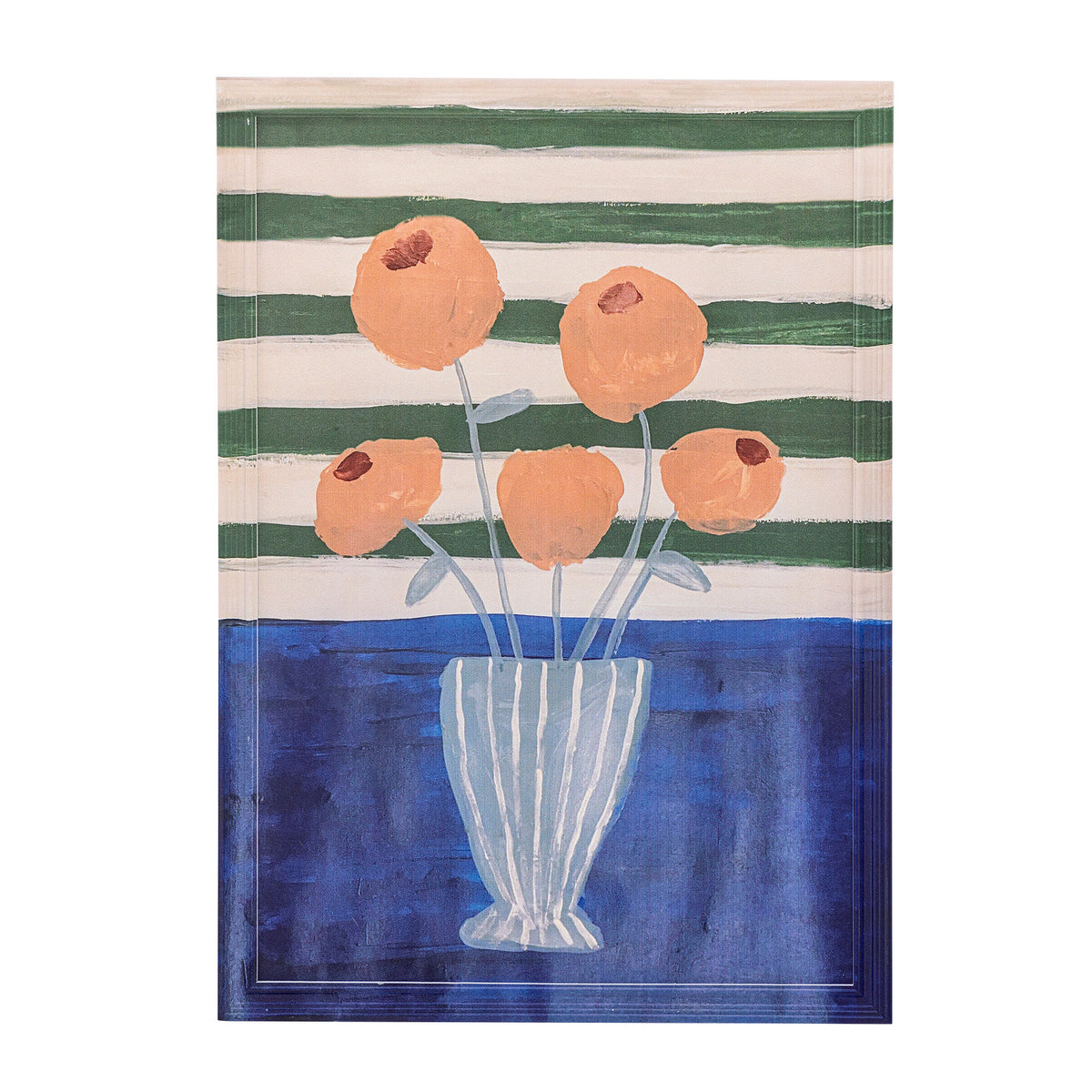 Florinda Illustration mit Rahmen, Blau, Tannenholz in Blau präsentiert im Onlineshop von KAQTU Design AG. Bild ist von Creative Collection