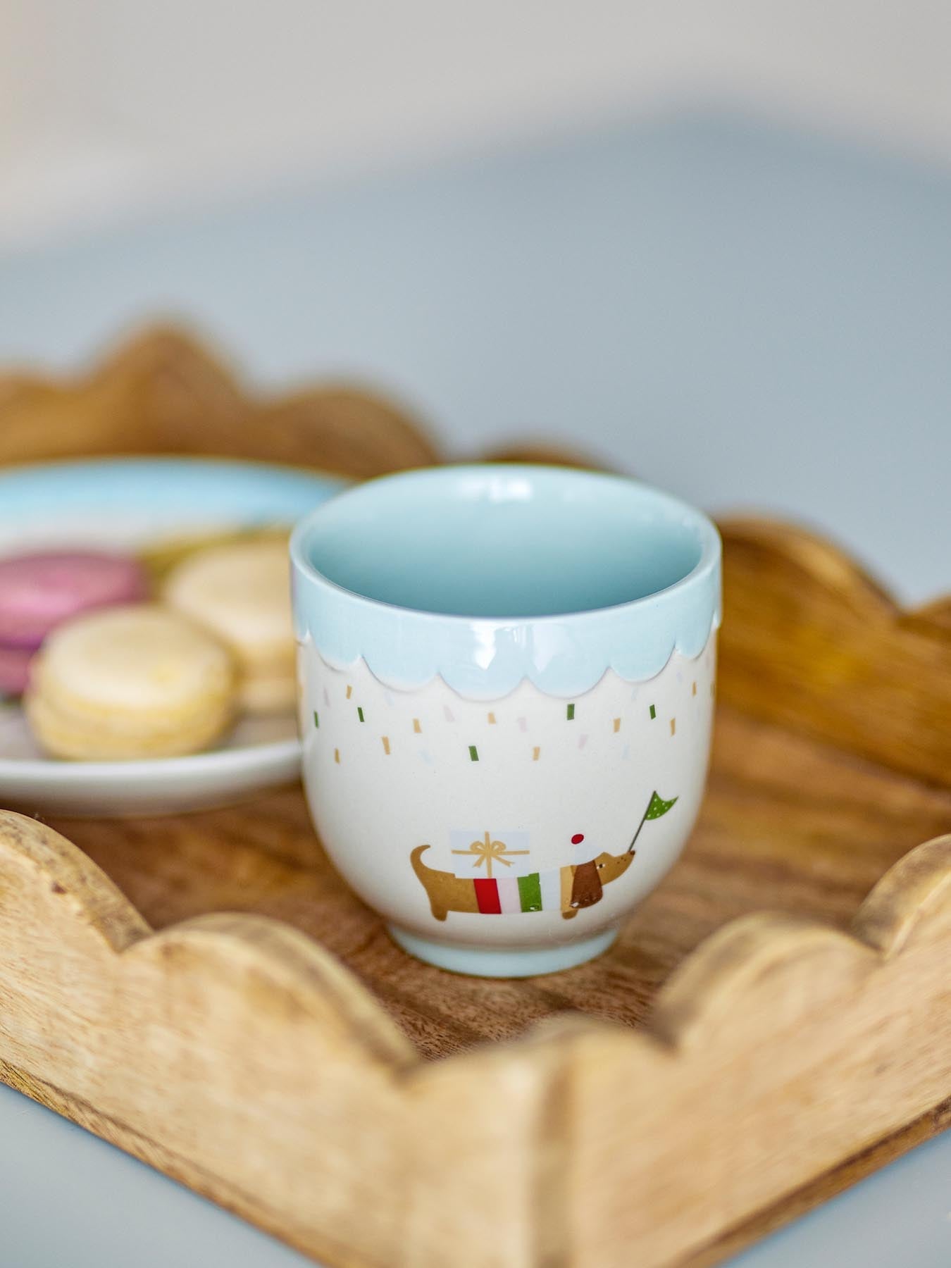 Celebrate Tasse, Blau, Steingut in Blau präsentiert im Onlineshop von KAQTU Design AG. Tasse ist von Bloomingville Mini