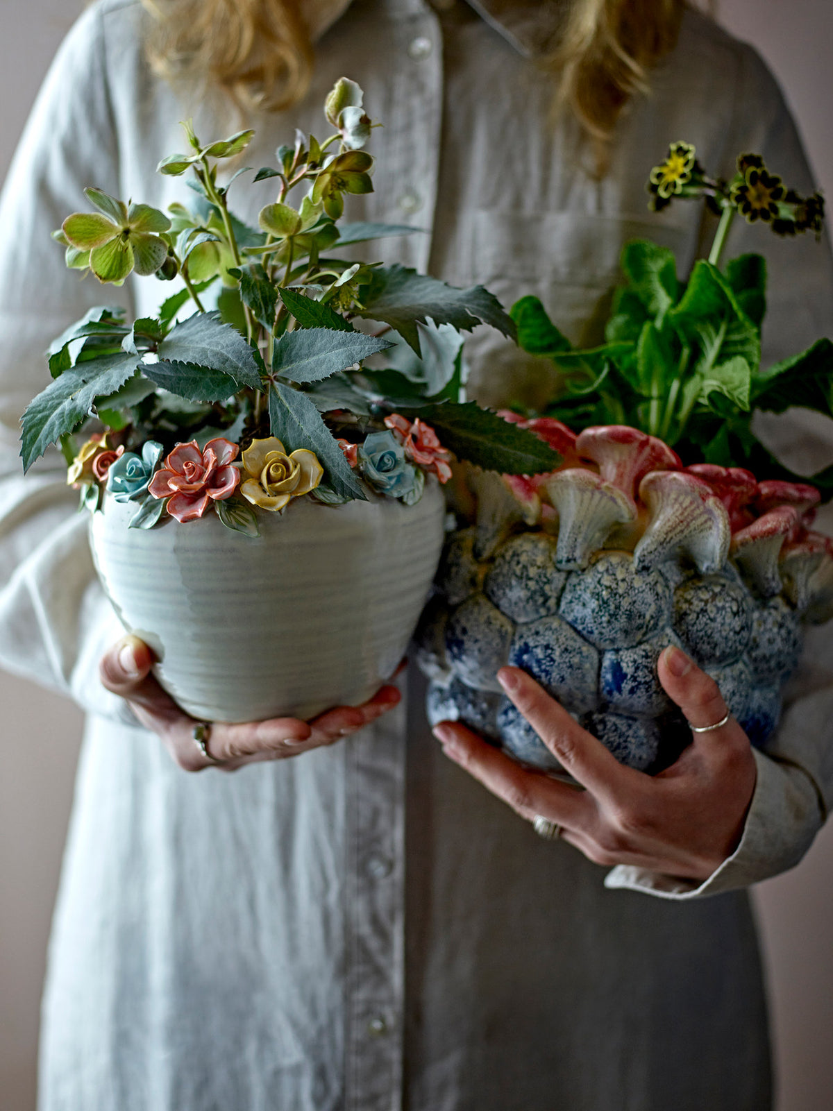 Eanna Blumentopf, Rose, Steingut in Rose präsentiert im Onlineshop von KAQTU Design AG. Blumentopf ist von Creative Collection