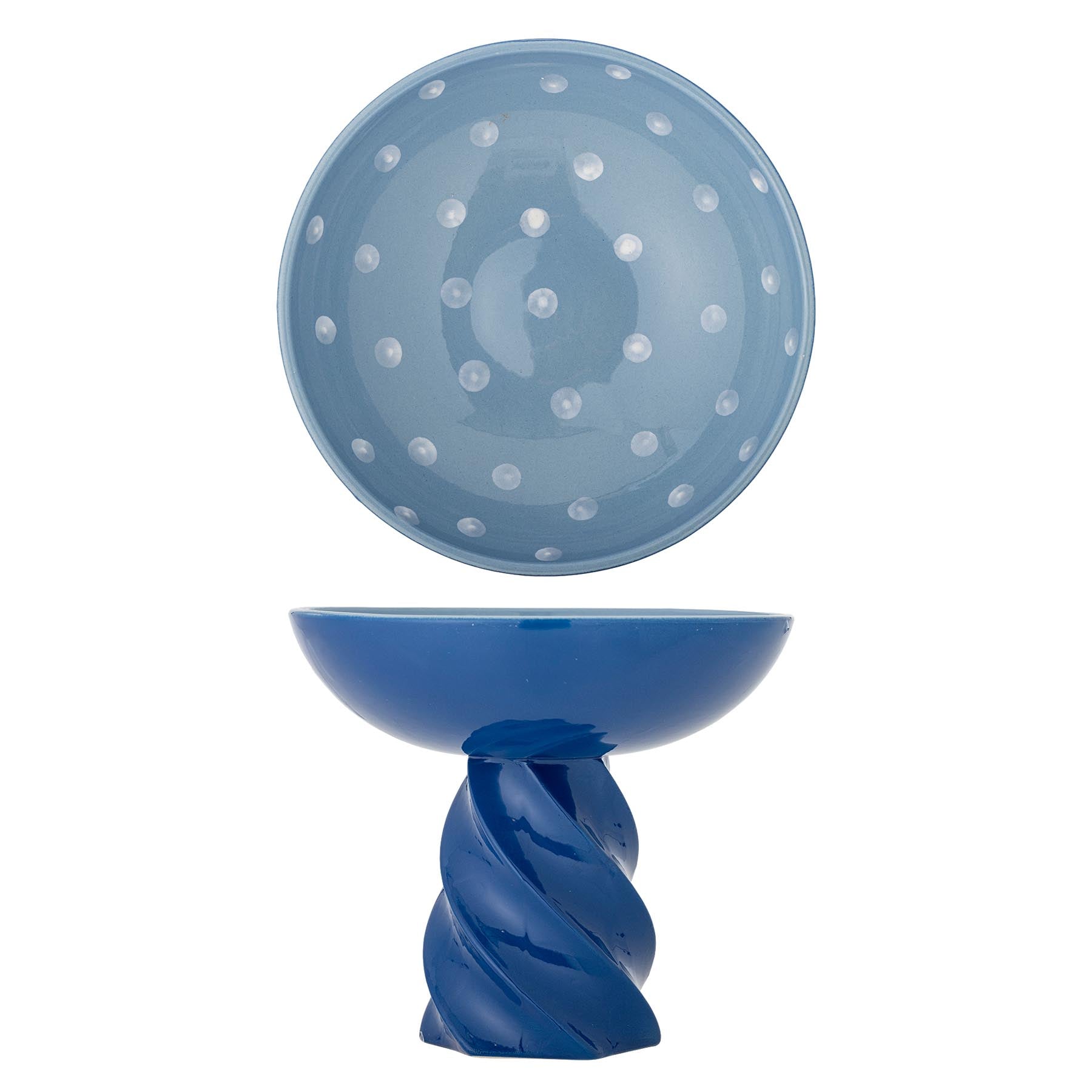 Riley Sockelschale, Blau, Steingut in Blue präsentiert im Onlineshop von KAQTU Design AG. Schale ist von Bloomingville