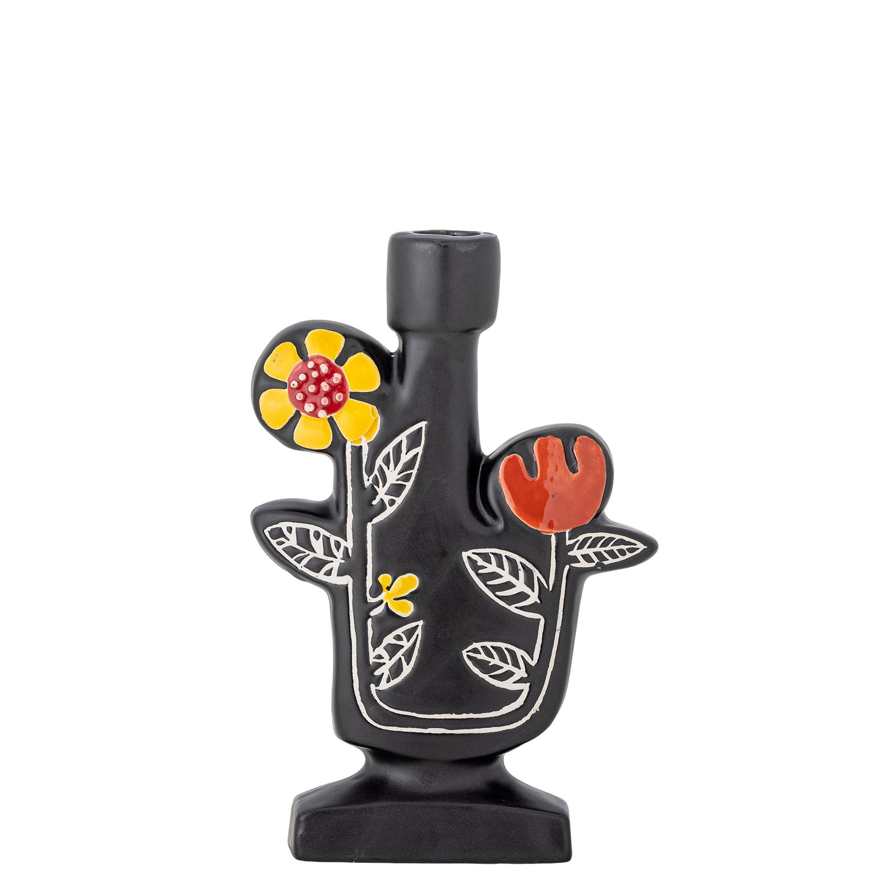 Vivielle Kerzenhalter, Schwarz, Steingut in Black präsentiert im Onlineshop von KAQTU Design AG. Kerzenständer ist von Bloomingville