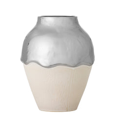 Silvio Vase, Silber, Steingut