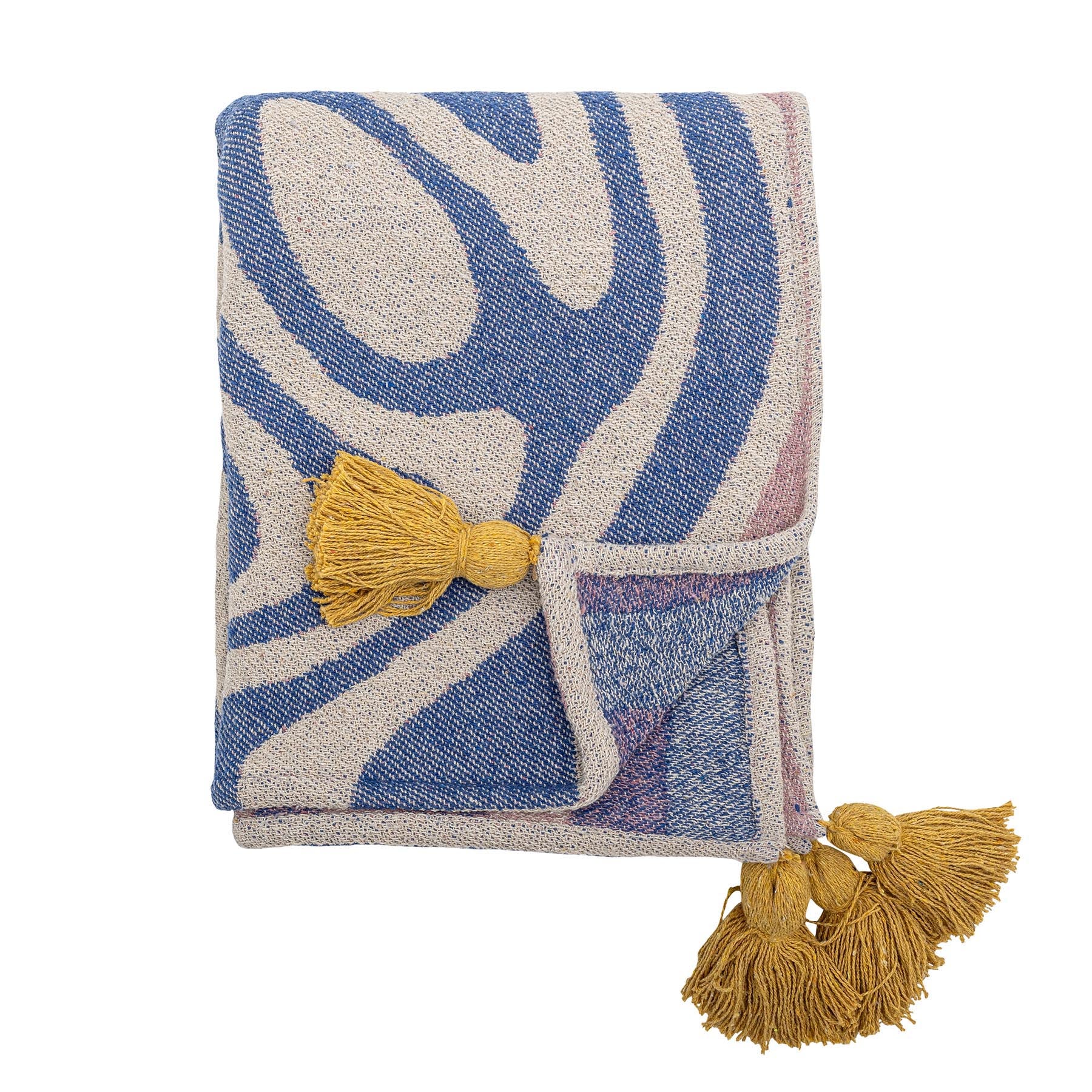 Arlie Decke, Blau, Recycelte Baumwolle in Blue präsentiert im Onlineshop von KAQTU Design AG. Bettüberwurf ist von Bloomingville