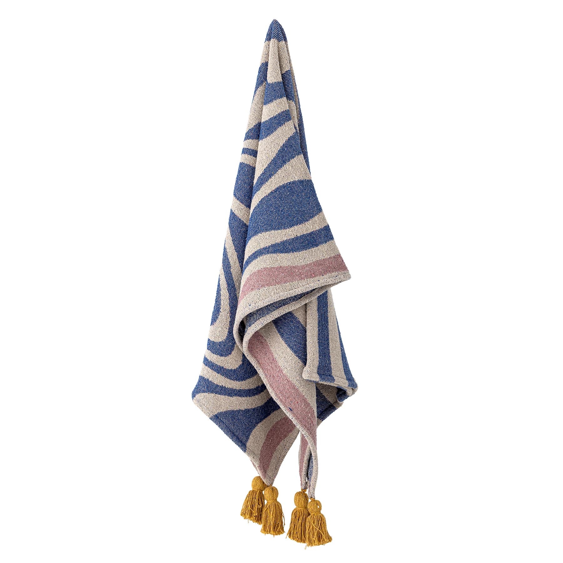 Arlie Decke, Blau, Recycelte Baumwolle in Blue präsentiert im Onlineshop von KAQTU Design AG. Bettüberwurf ist von Bloomingville