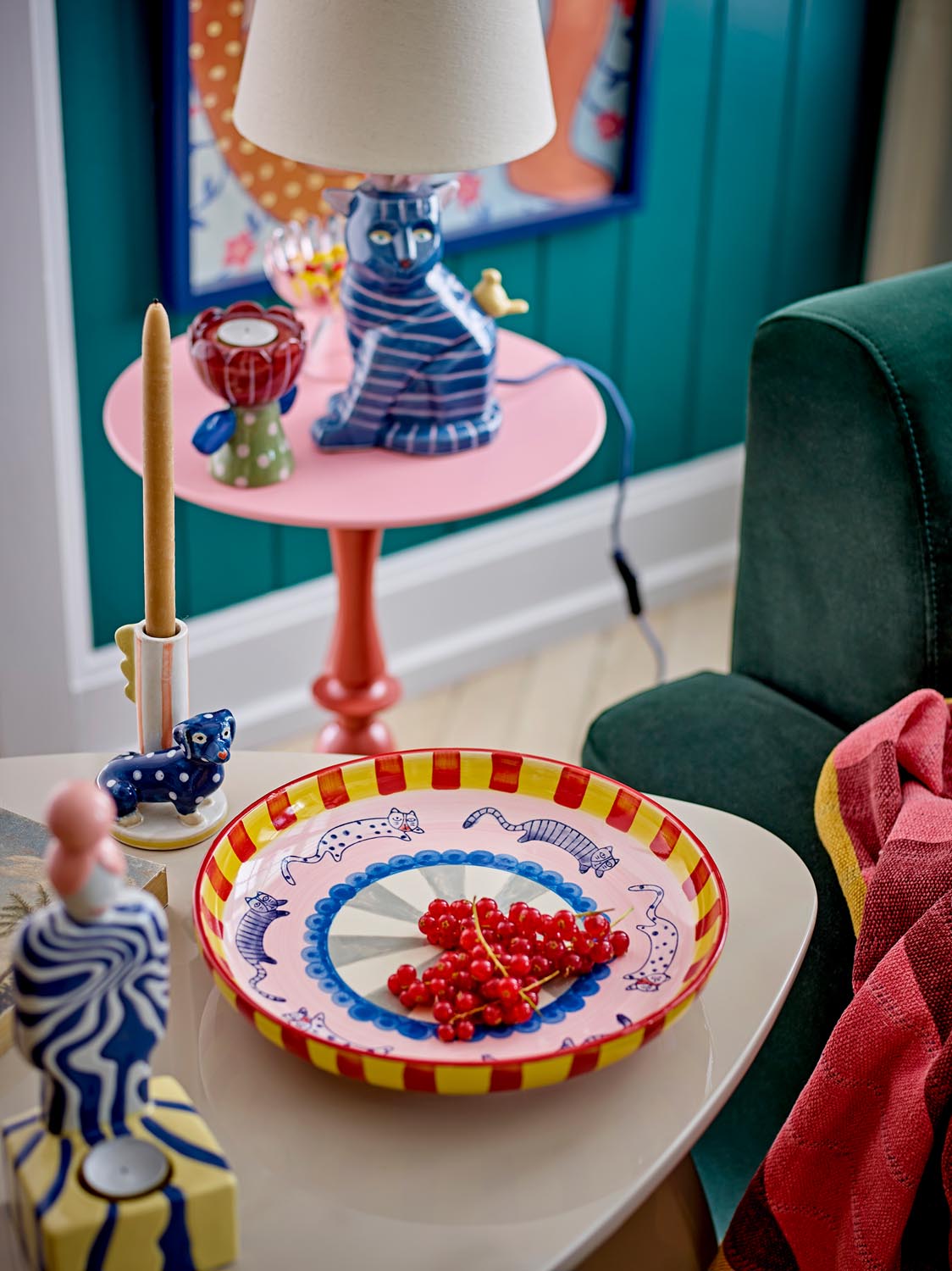 Dachsy Kerzenhalter, Bunt, Steingut in Multi präsentiert im Onlineshop von KAQTU Design AG. Kerzenständer ist von Bloomingville