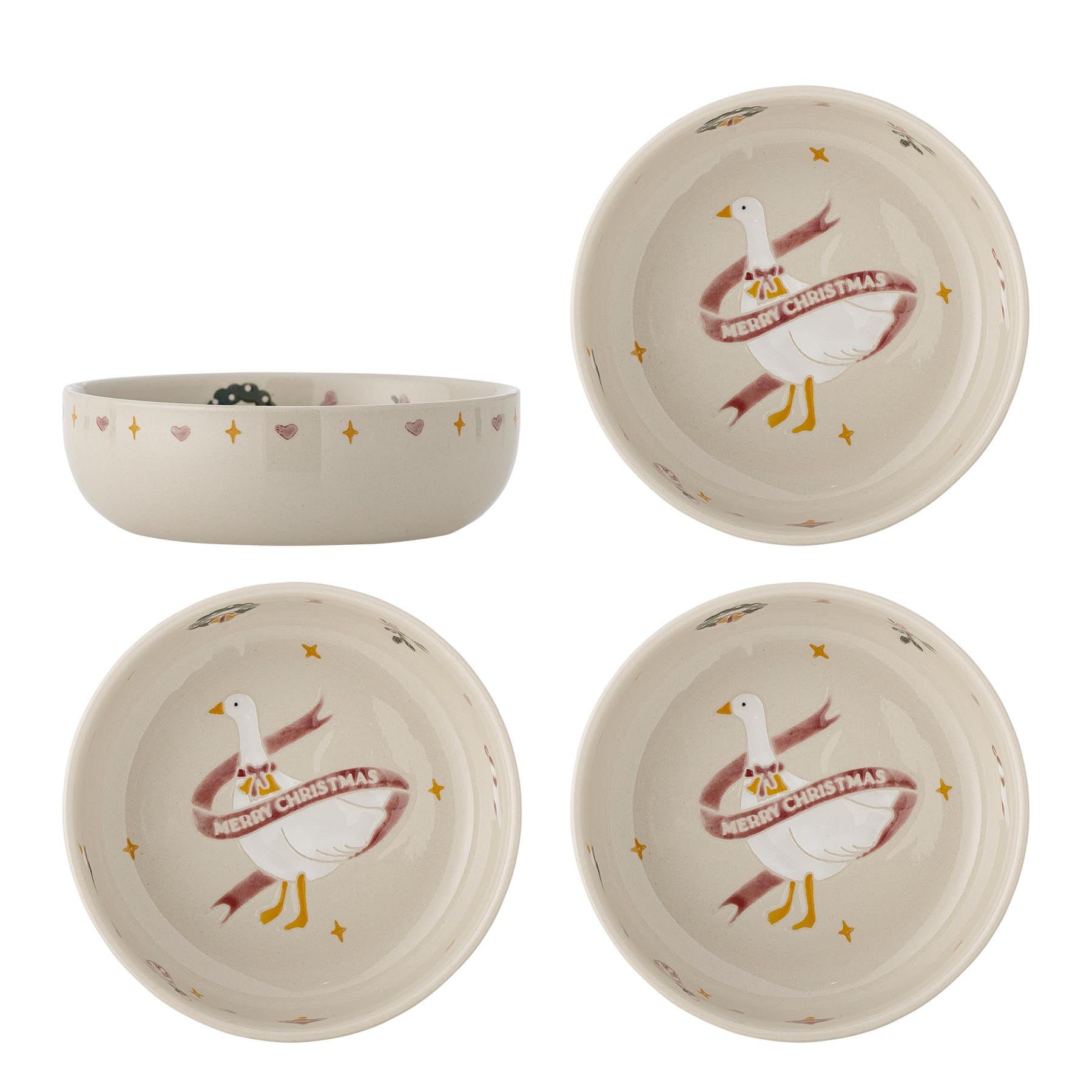 Mary Schale, Rot, Steingut in Red präsentiert im Onlineshop von KAQTU Design AG. Schale ist von Bloomingville