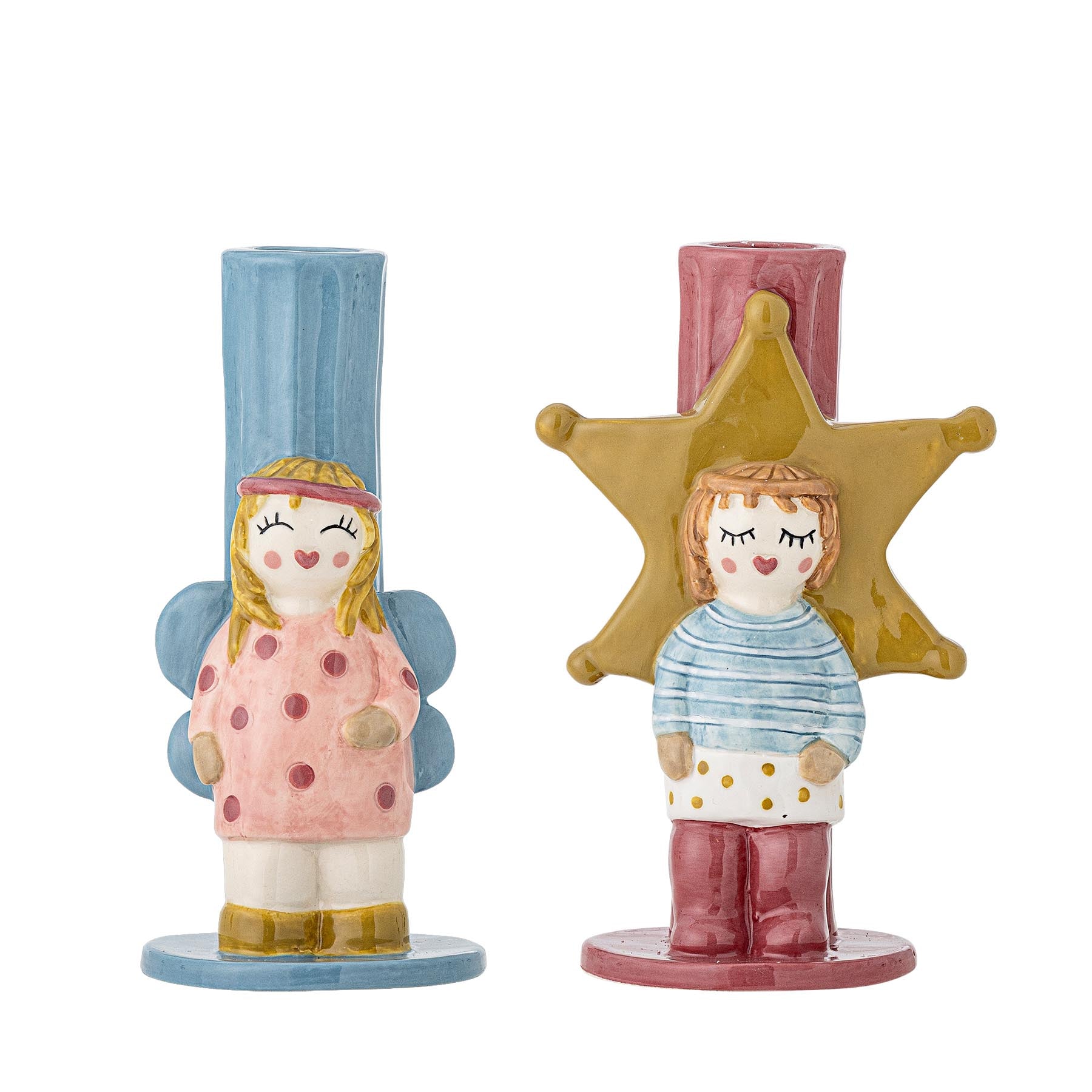 Bisby Kerzenhalter, Bunt, Steingut in Multi präsentiert im Onlineshop von KAQTU Design AG. Kerzenständer ist von Bloomingville