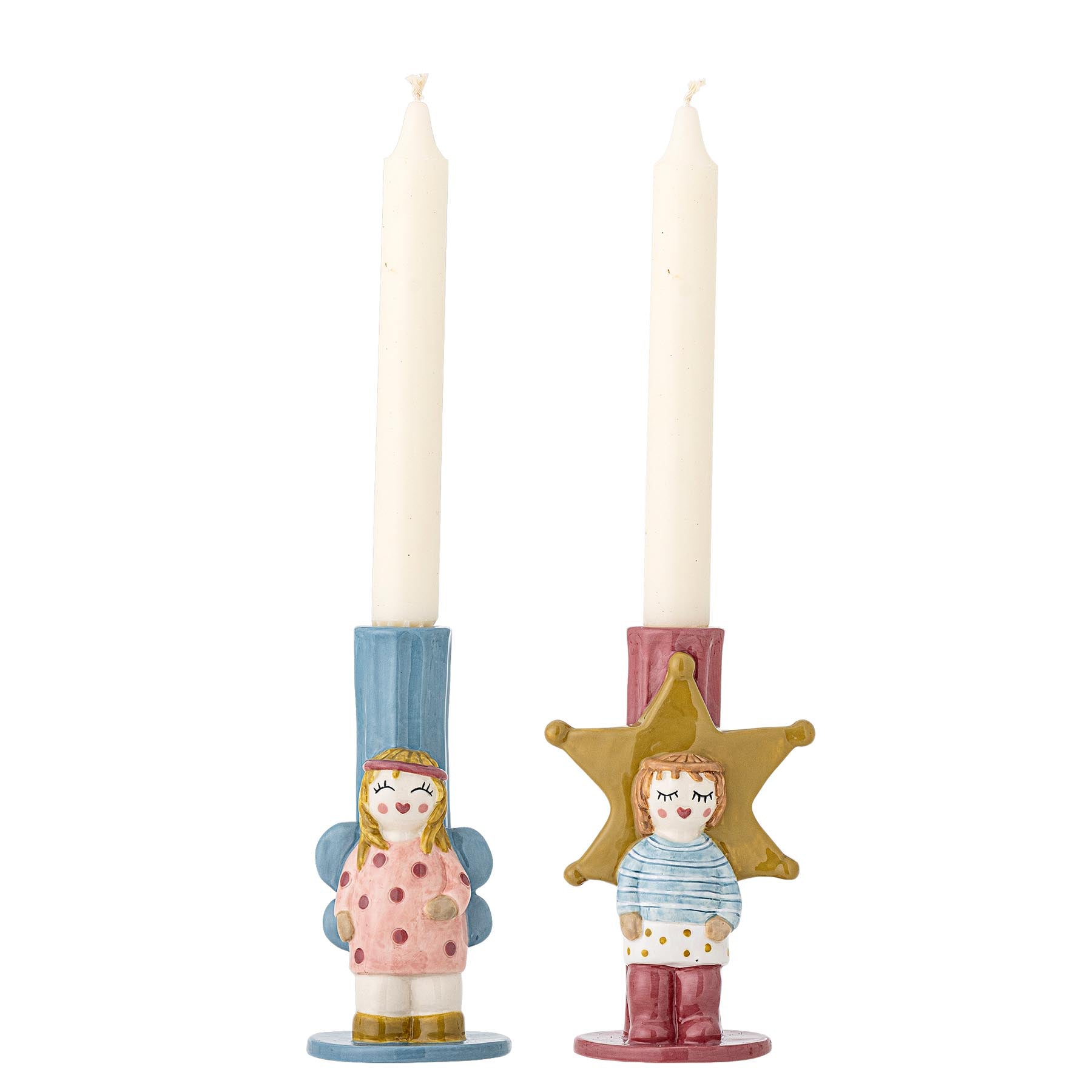 Bisby Kerzenhalter, Bunt, Steingut in Multi präsentiert im Onlineshop von KAQTU Design AG. Kerzenständer ist von Bloomingville