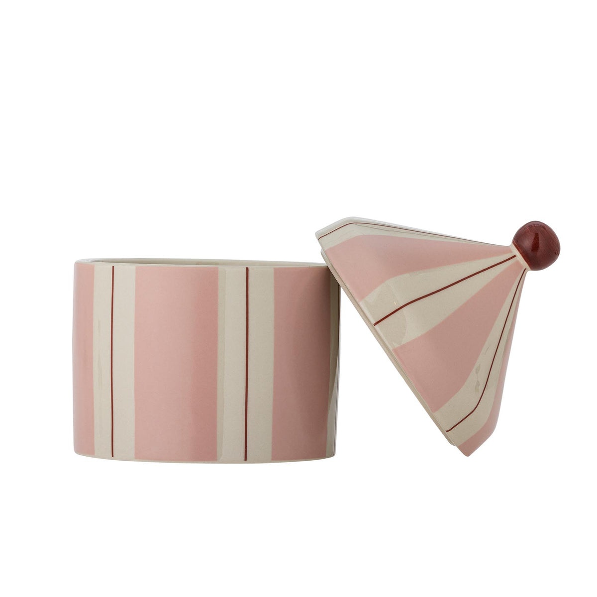 Cimmi Gefäß mit Deckel, Rose, Steingut in Rose präsentiert im Onlineshop von KAQTU Design AG. Kanne ist von Bloomingville Mini