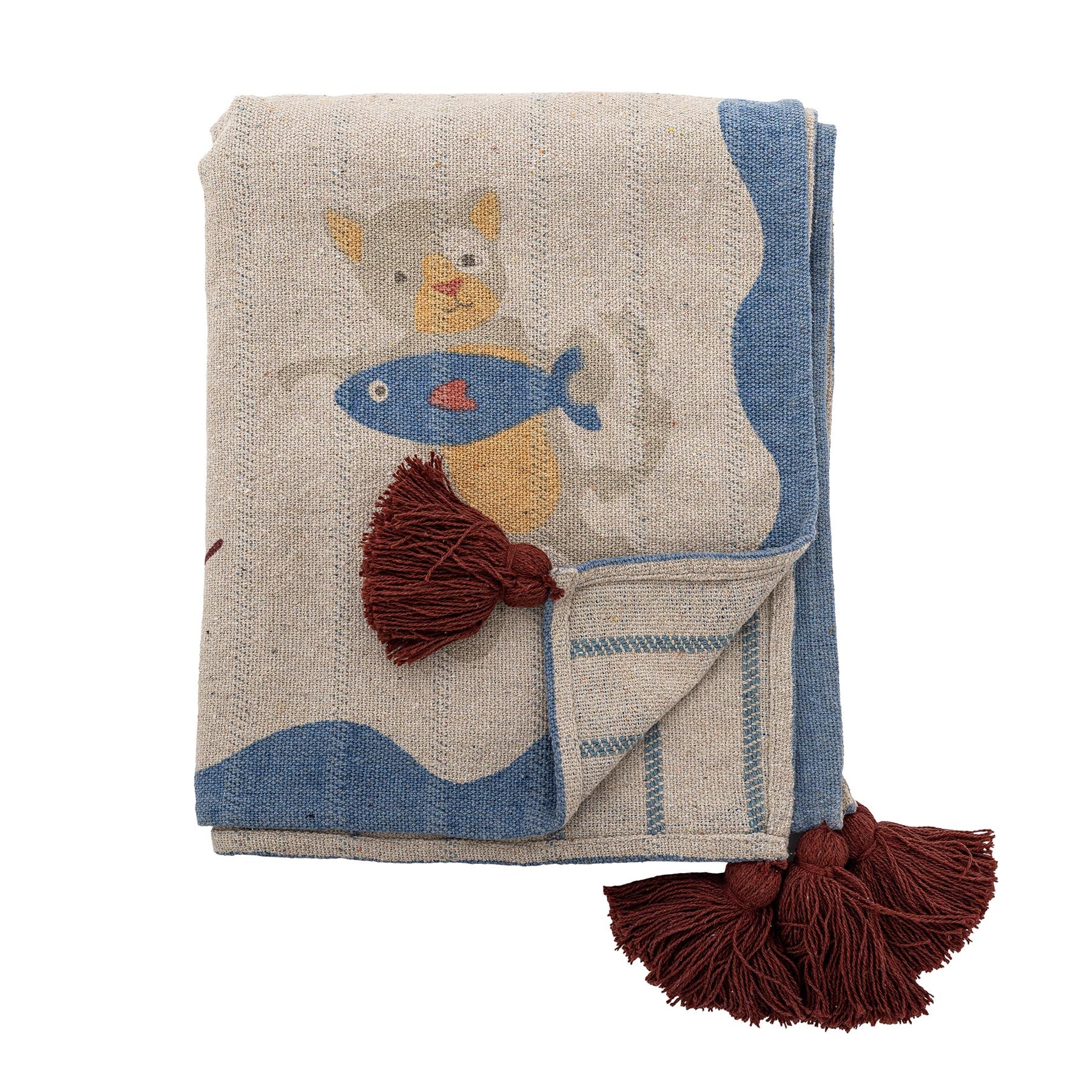 Mille Decke, Bunt, Recycelte Baumwolle in Multi präsentiert im Onlineshop von KAQTU Design AG. Bettüberwurf ist von Bloomingville Mini