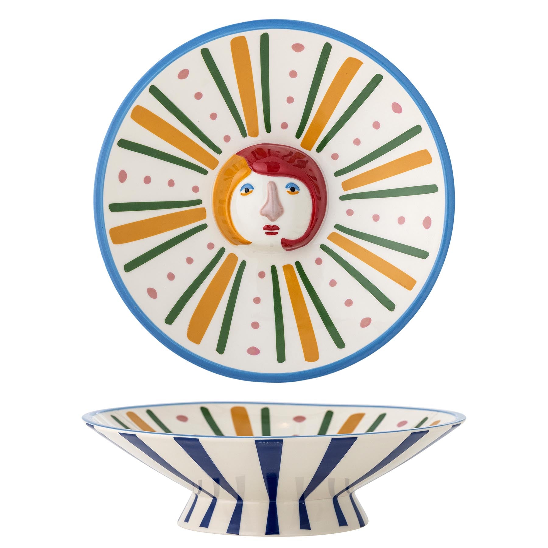 Conneli Schale, Bunt, Steingut in Multi präsentiert im Onlineshop von KAQTU Design AG. Schale ist von Bloomingville
