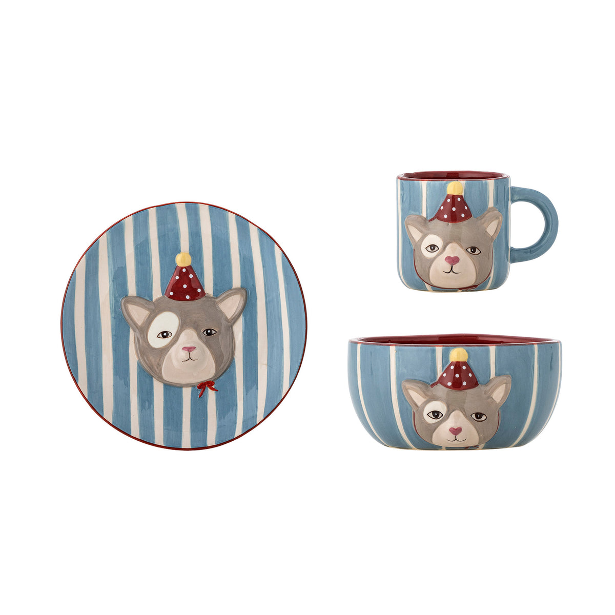Party Geschirr-Set, Bunt, Steingut in Multi präsentiert im Onlineshop von KAQTU Design AG. Geschirr ist von Bloomingville Mini