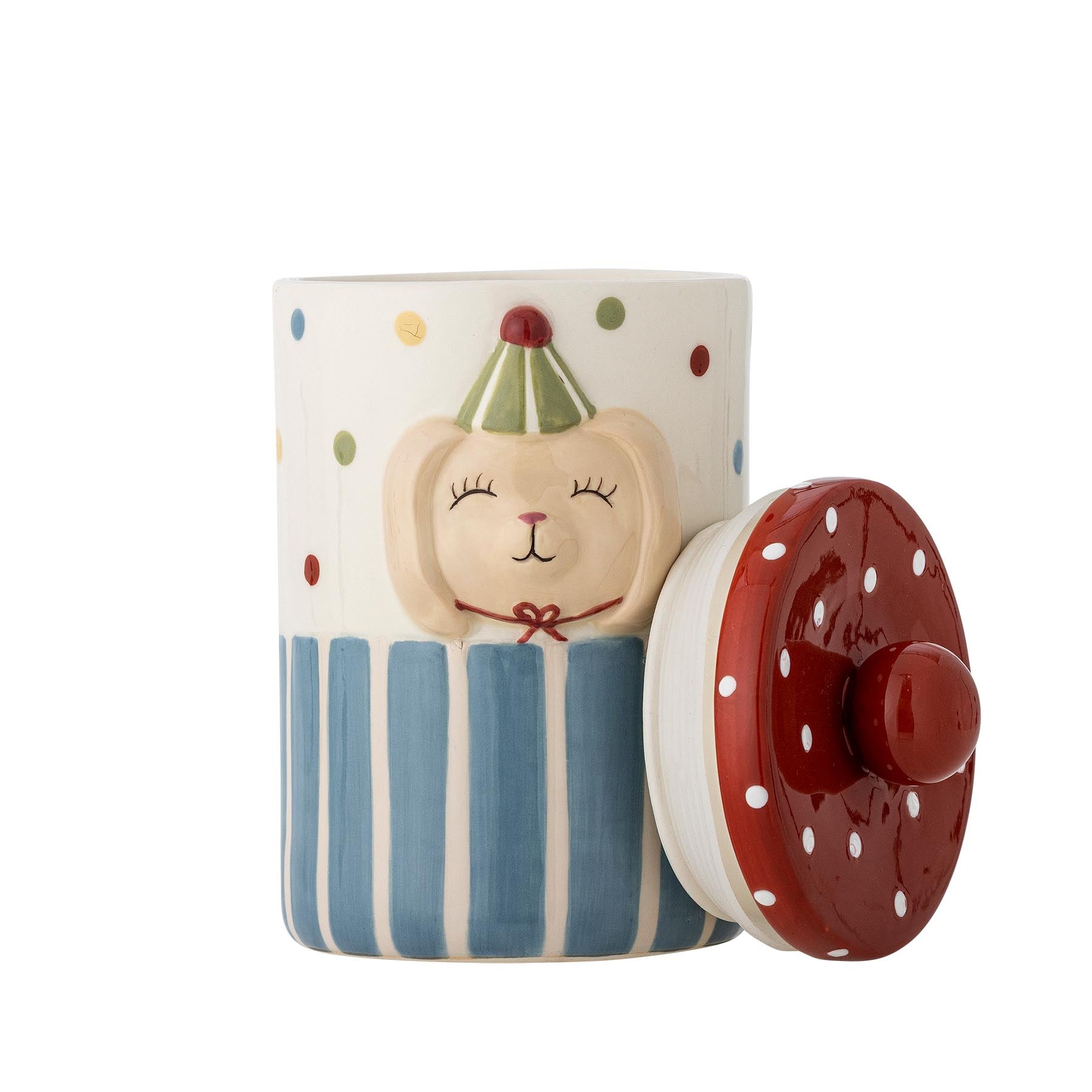 Party Gefäß mit Deckel, Bunt, Steingut in Multi präsentiert im Onlineshop von KAQTU Design AG. Kanne ist von Bloomingville Mini