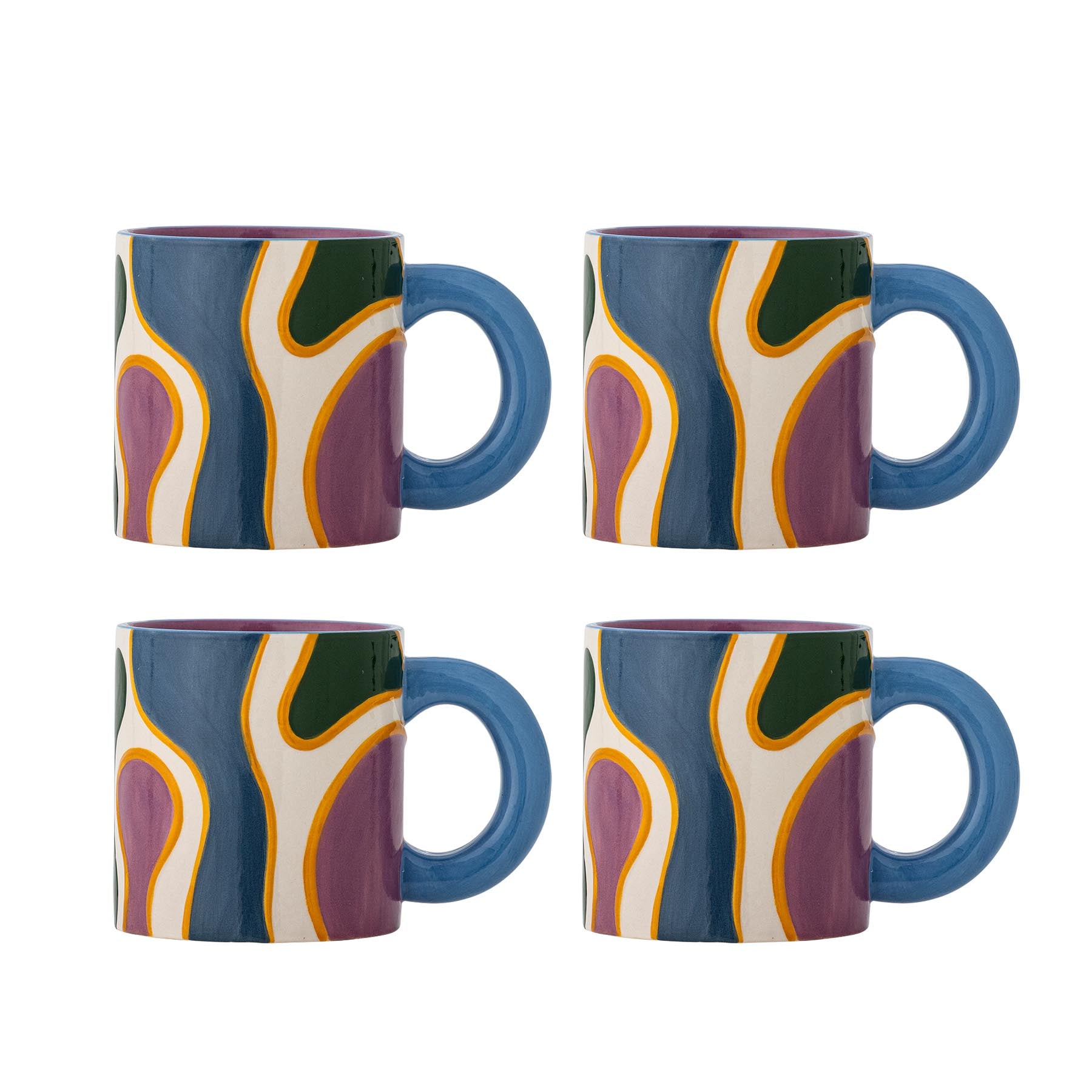 Salacia Becher, Bunt, Steingut in Multi präsentiert im Onlineshop von KAQTU Design AG. Tasse ist von Bloomingville