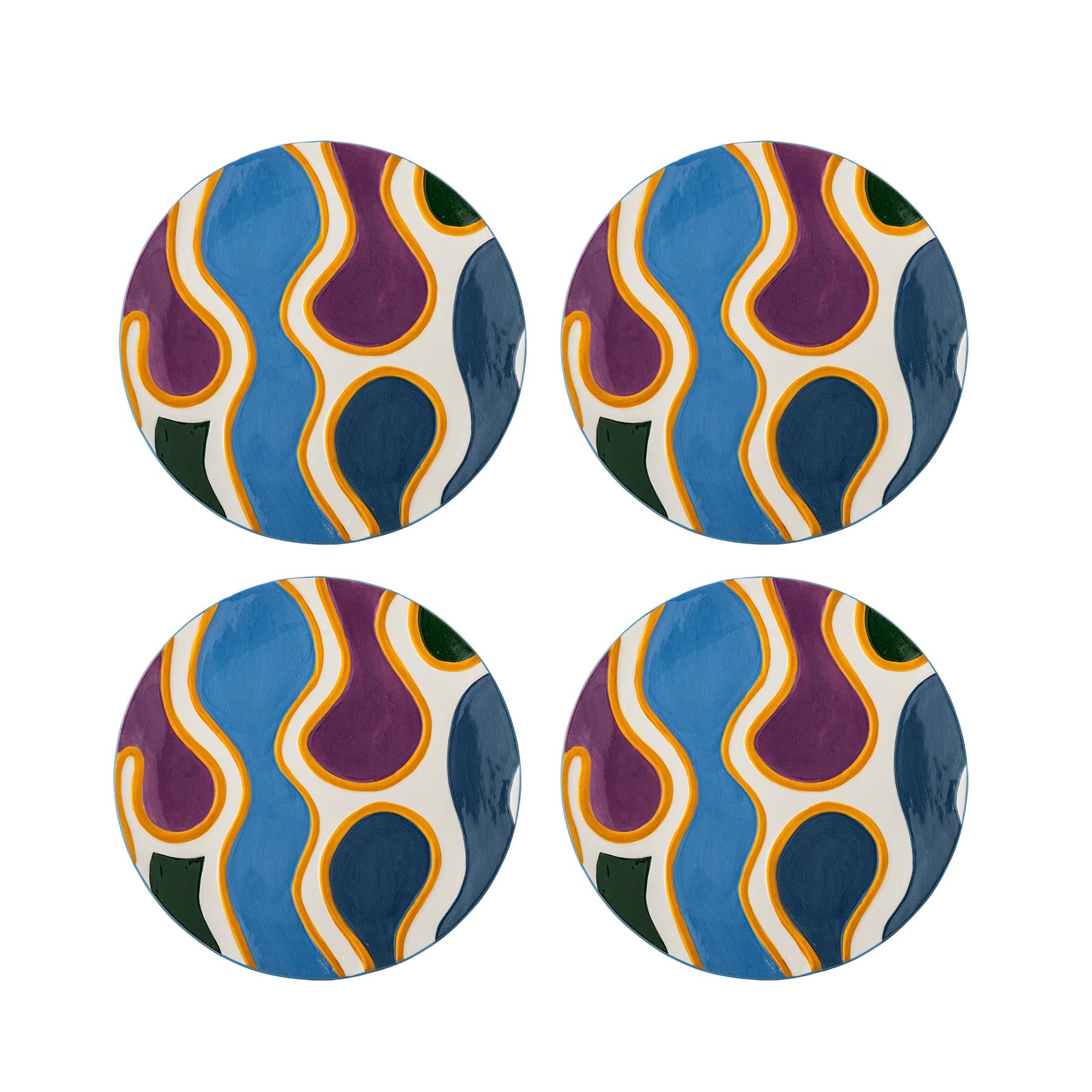 Salacia Teller, Bunt, Steingut in Multi präsentiert im Onlineshop von KAQTU Design AG. Teller ist von Bloomingville
