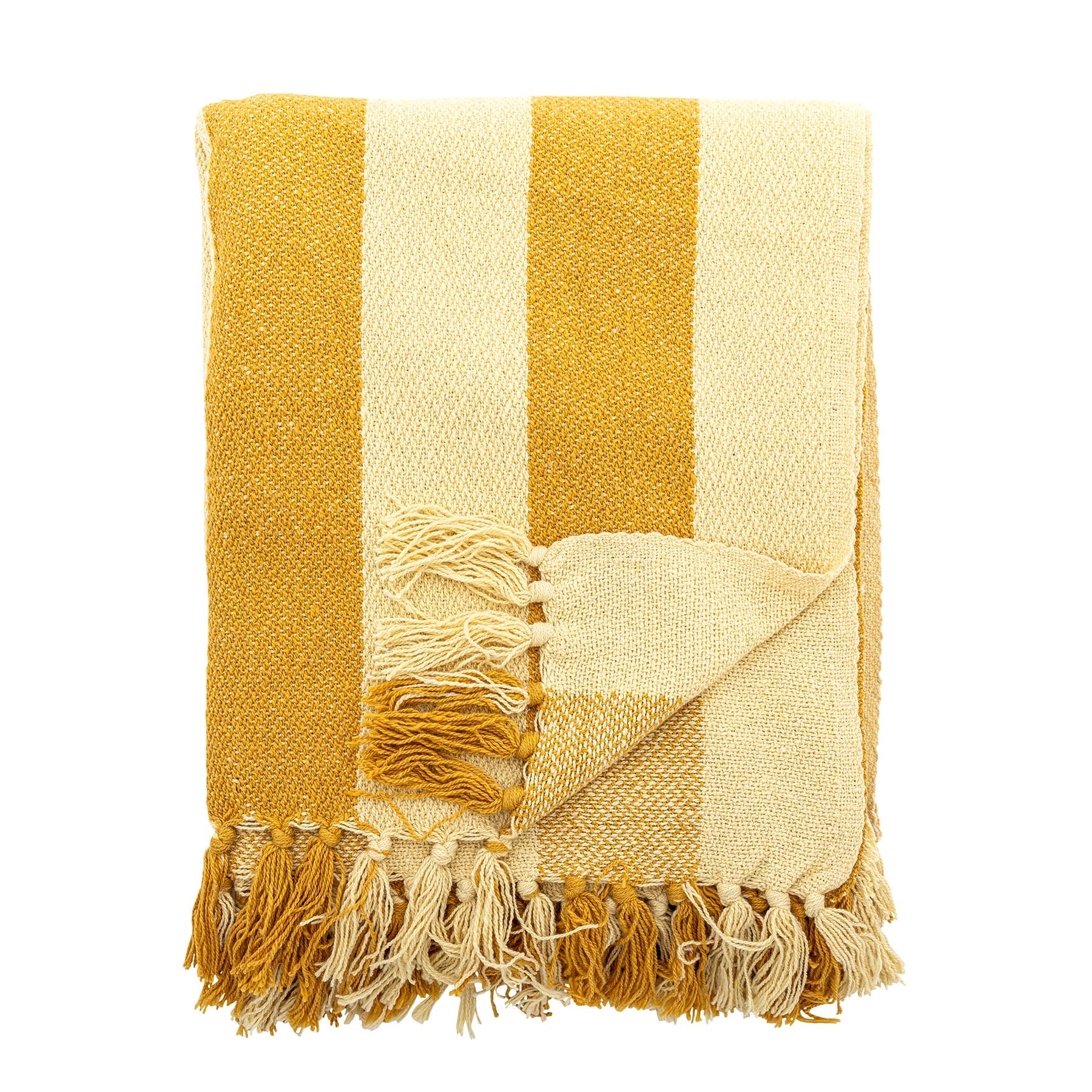 Frello Decke, Gelb, Recycelte Baumwolle in Yellow präsentiert im Onlineshop von KAQTU Design AG. Bettüberwurf ist von Bloomingville