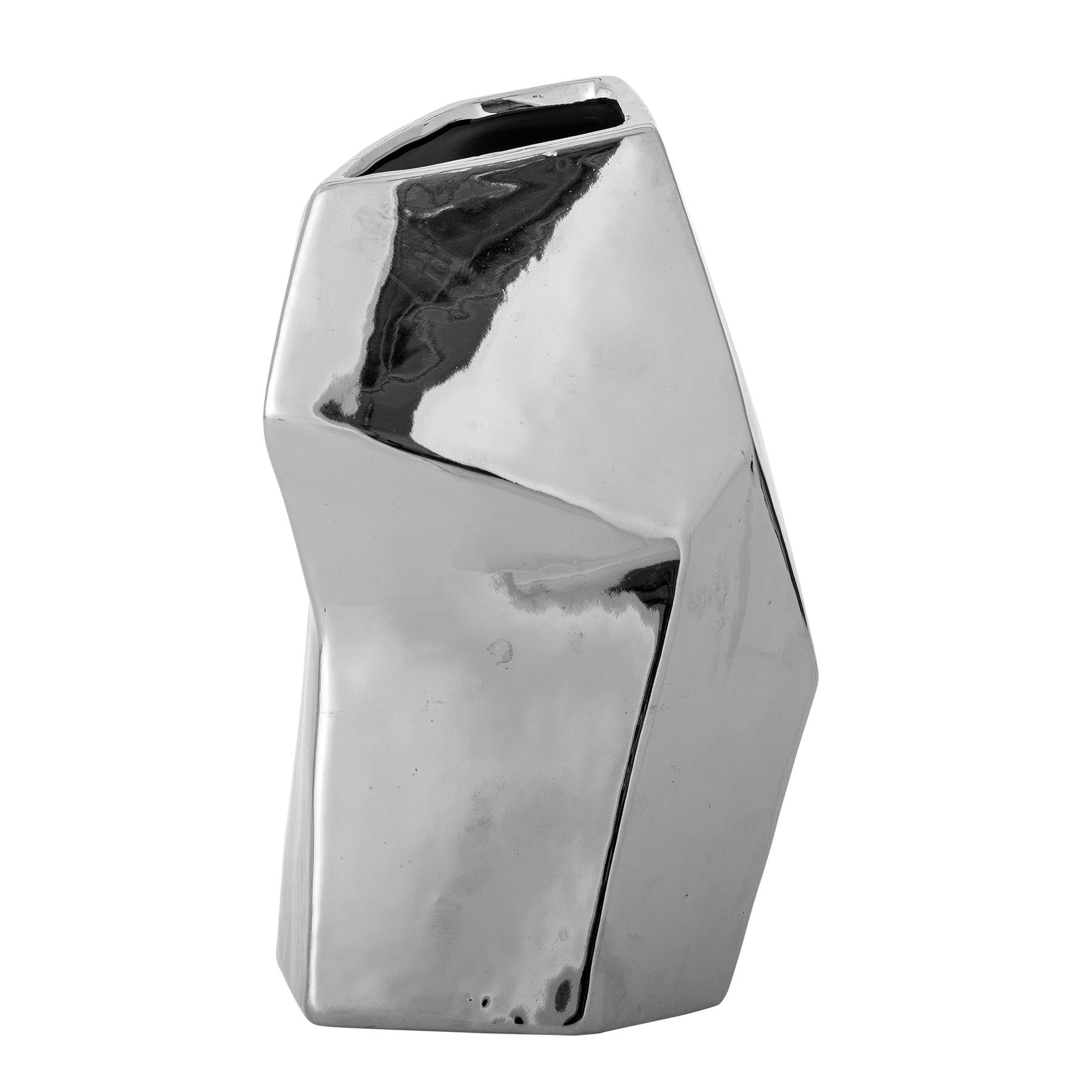 Dimona Vase, Silber, Steingut in Silver präsentiert im Onlineshop von KAQTU Design AG. Vase ist von Bloomingville