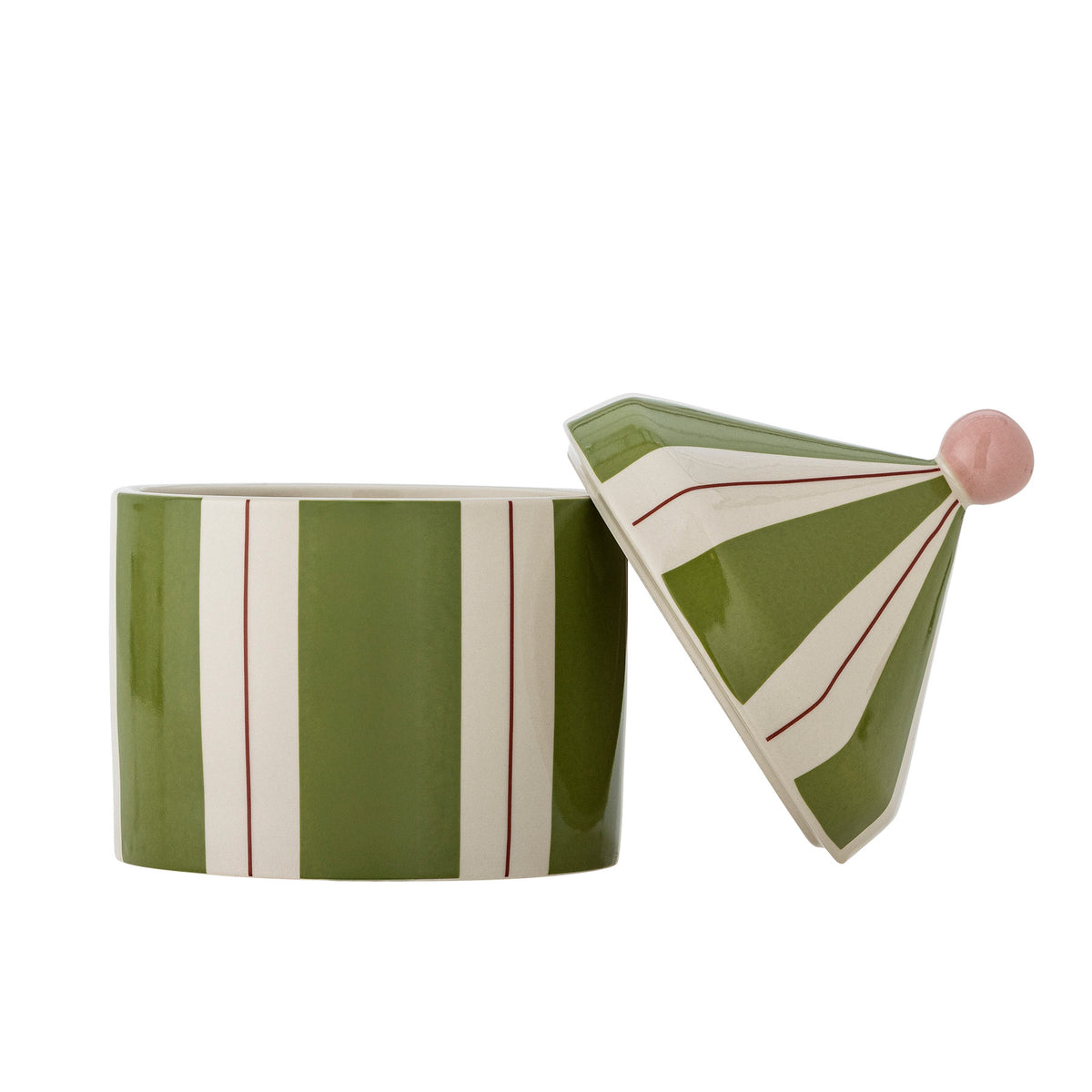 Cimmi Gefäss mit Deckel, Grün, Steingut in Green präsentiert im Onlineshop von KAQTU Design AG. Kanne ist von Bloomingville Mini