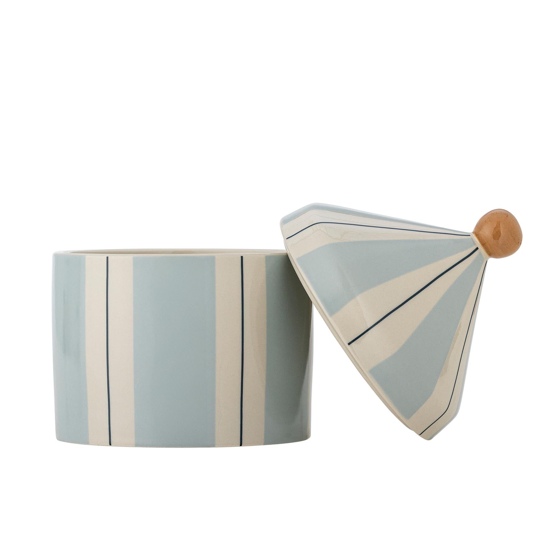 Cimmi Gefäß mit Deckel, Blau, Steingut in Blue präsentiert im Onlineshop von KAQTU Design AG. Kanne ist von Bloomingville Mini